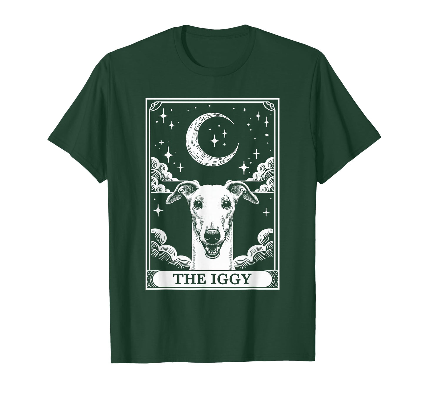 Tarot Card Vintage Crescent Moon Italian Greyhound Dog Mom T-Shirt