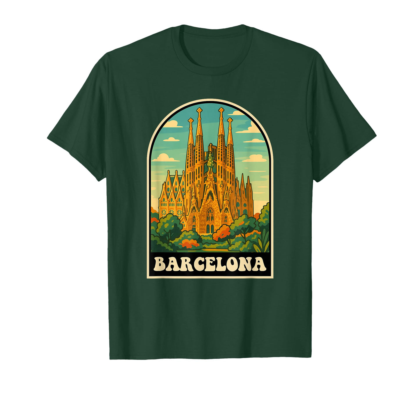 Barcelona Vintage Travel Spain T-Shirt