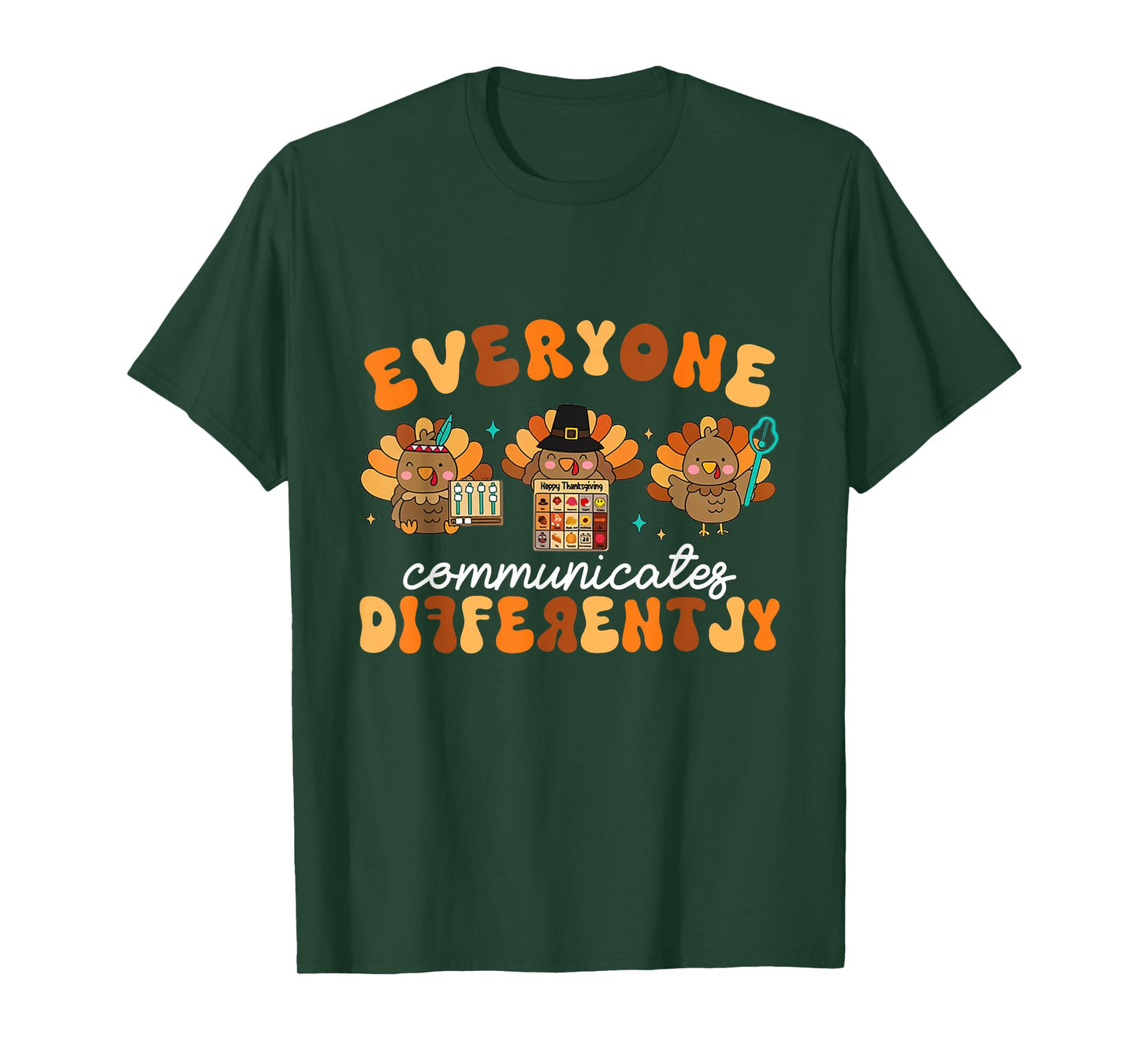 Everyone Communicates Differently Halloween SLP Teacher T-Shirt