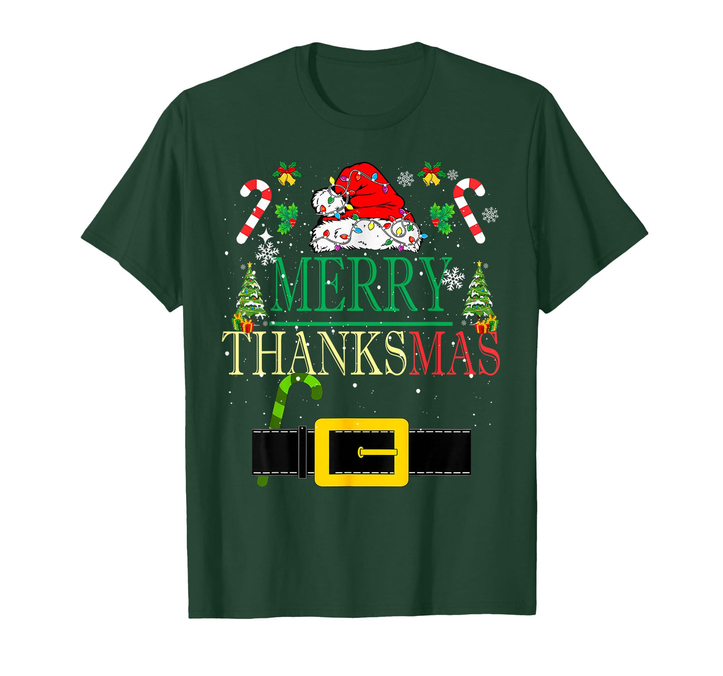 Funny Thanksgiving Santa Hat Xmas Family Men Women Kid T-Shirt