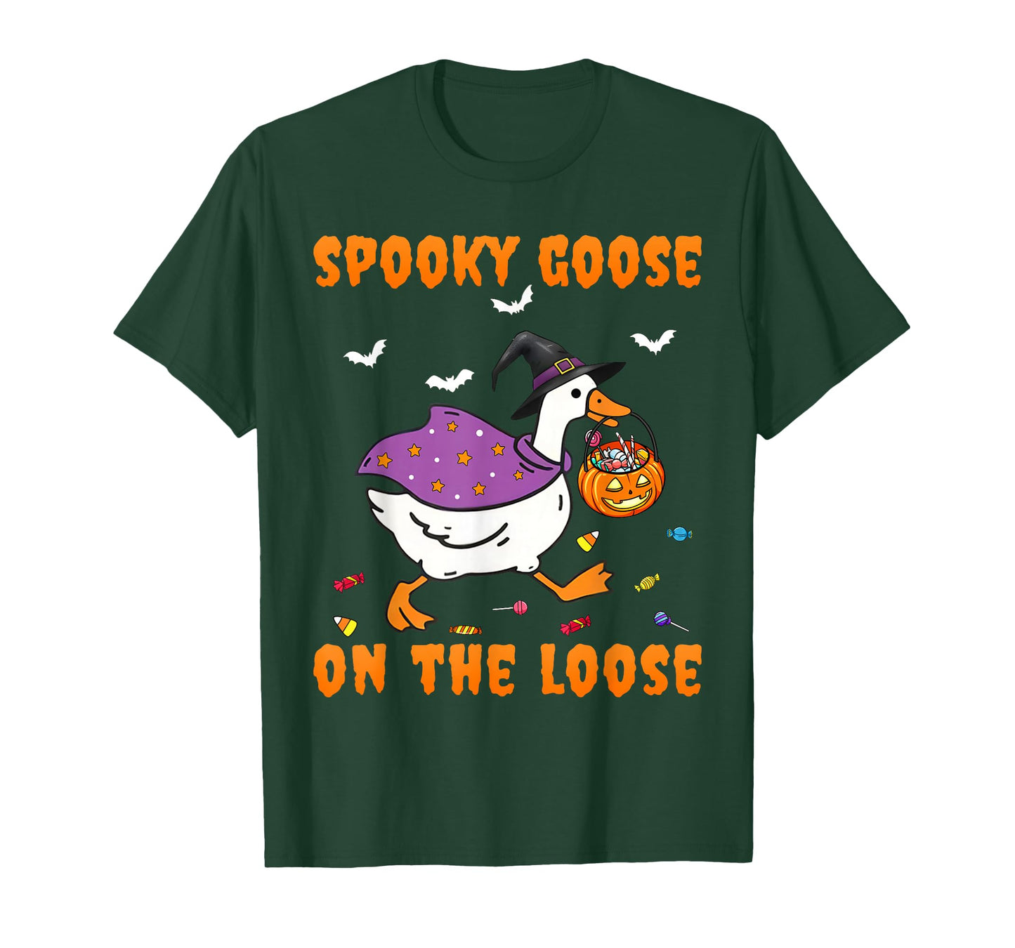 Spooky Goose On The Loose Funny Halloween Goose Costume T-Shirt