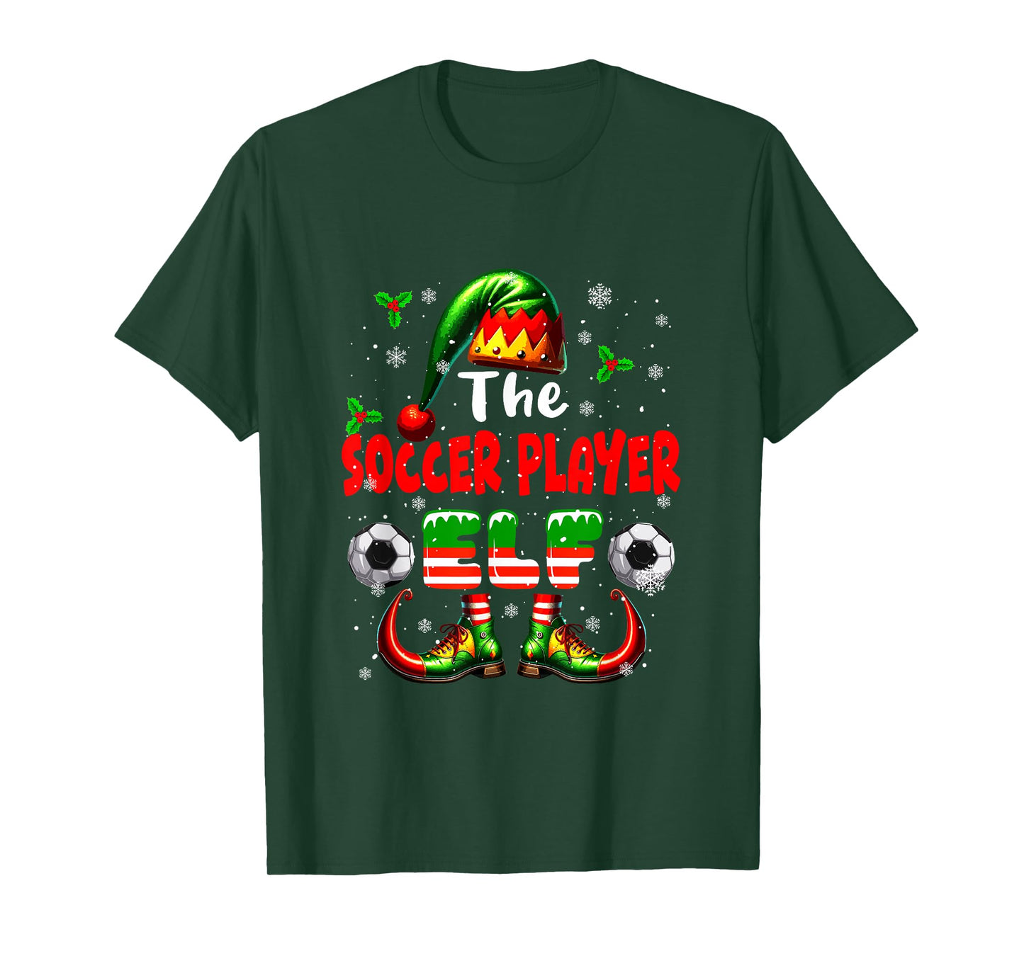 The Soccer Player Elf Christmas Job Team Matching Parties T-Shirt