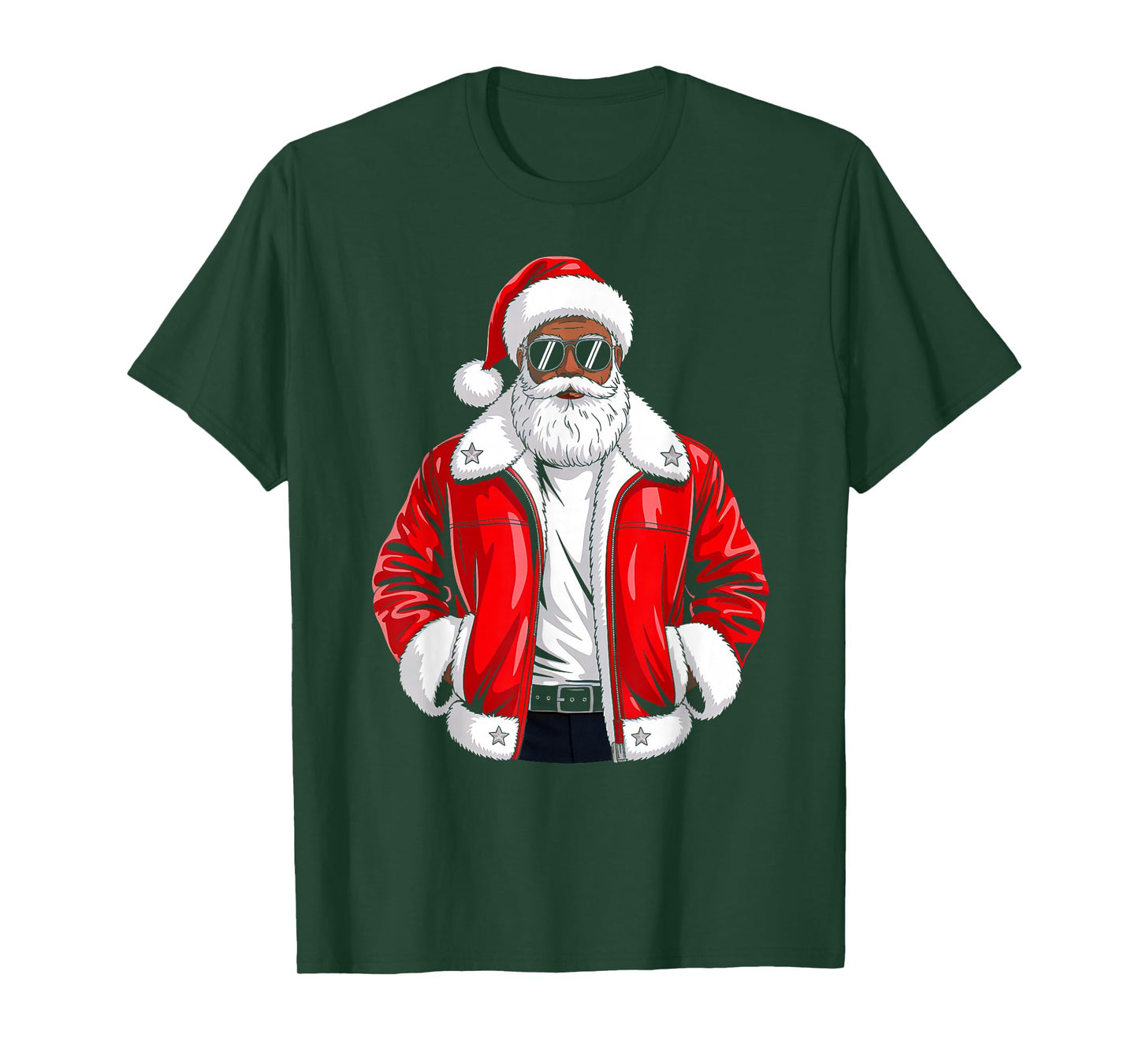 African American Santa Claus Black Christmas Men Boys Kids T-Shirt