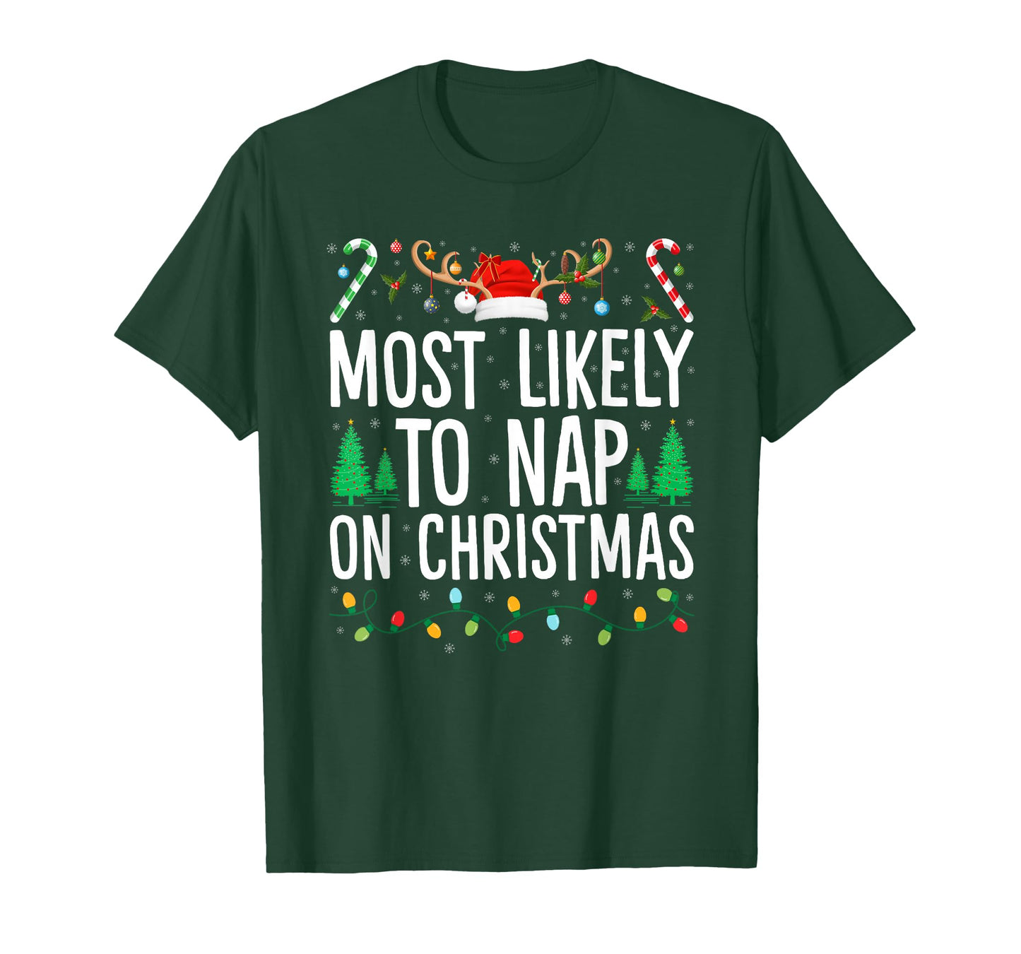Most Likely to Nap On Christmas Matching Family Xmas T-Shirt