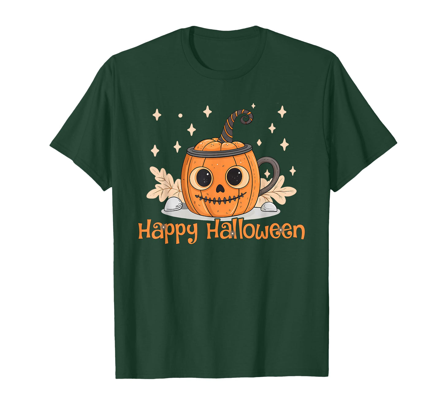 Cute Halloween Pumpkin Coffee Mug Latte Scary Face T-Shirt