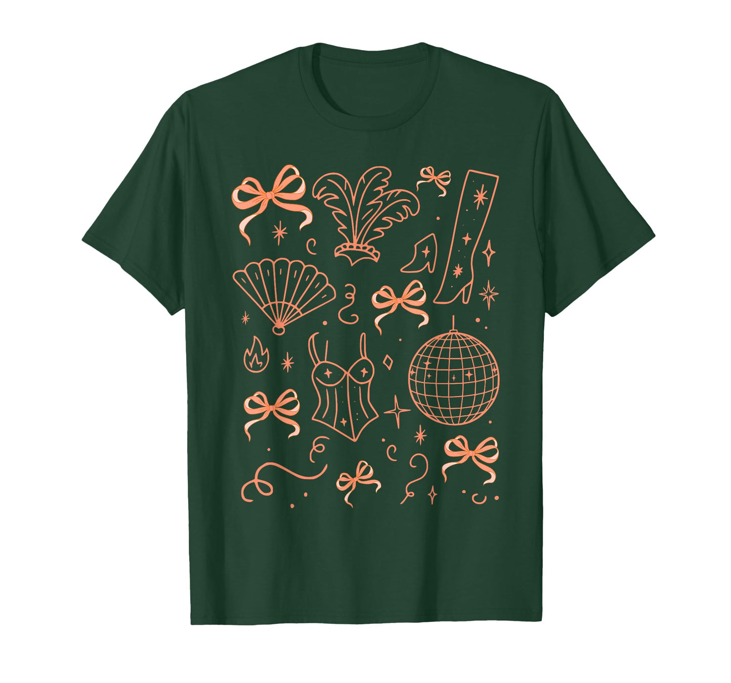 Vintage Disco Ball Aesthetic Coquette Bow Party T-Shirt