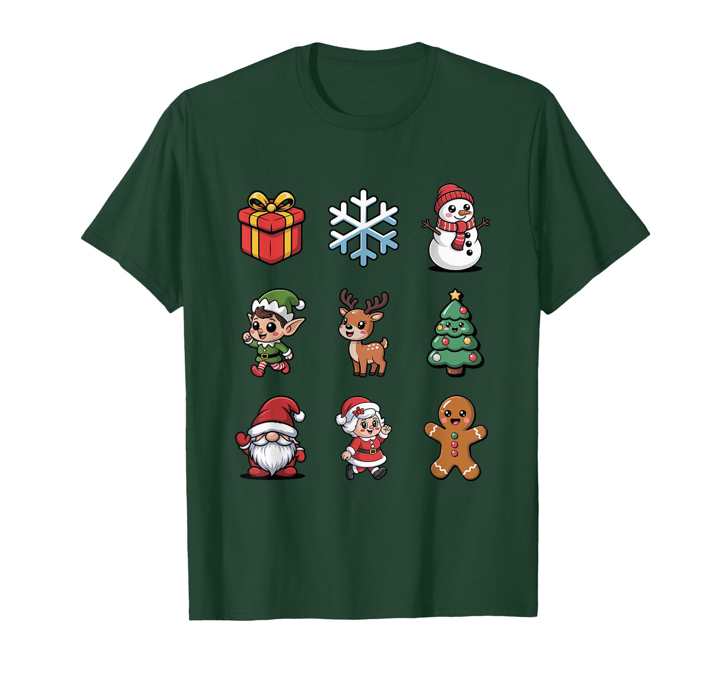 Cute Santa Gnome Reindeer Candy Cane Christmas T-Shirt
