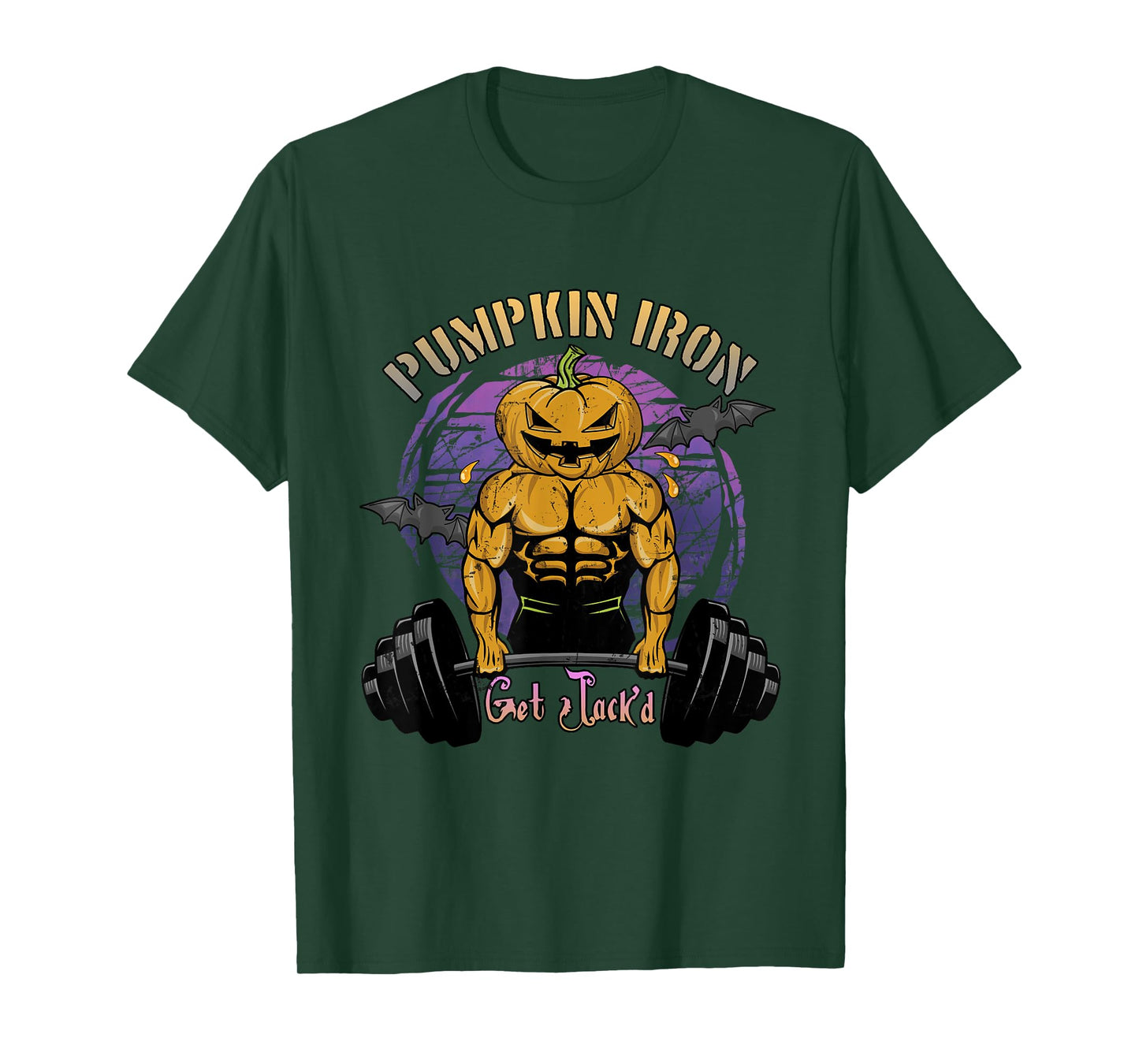 Halloween Gym Workout Pumpkin Iron T-Shirt