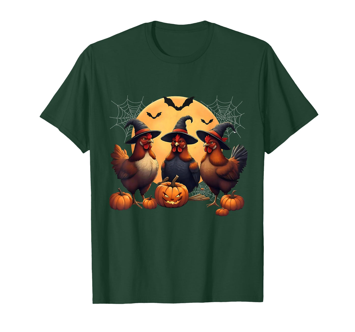 Cute Chickens Witch Pet Halloween Matching Family Farm T-Shirt