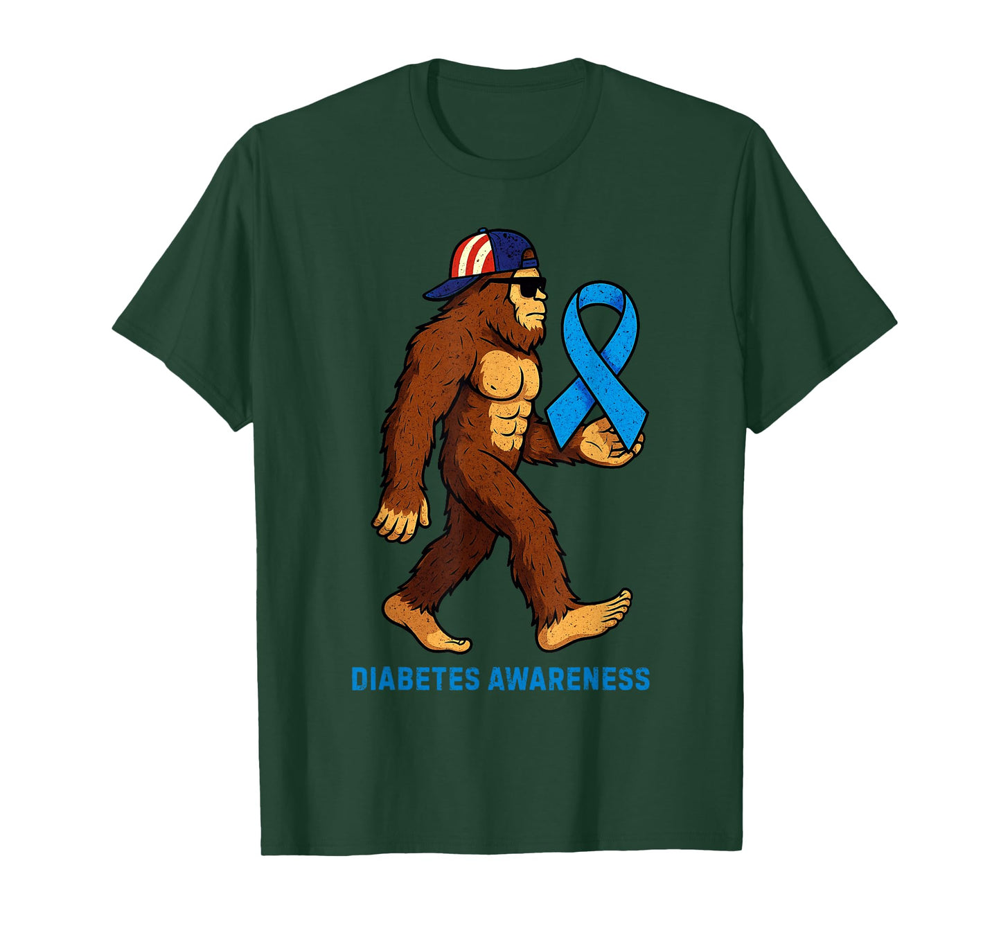 Sasquatch Vintage t1d Funny Diabetes Awareness T-Shirt