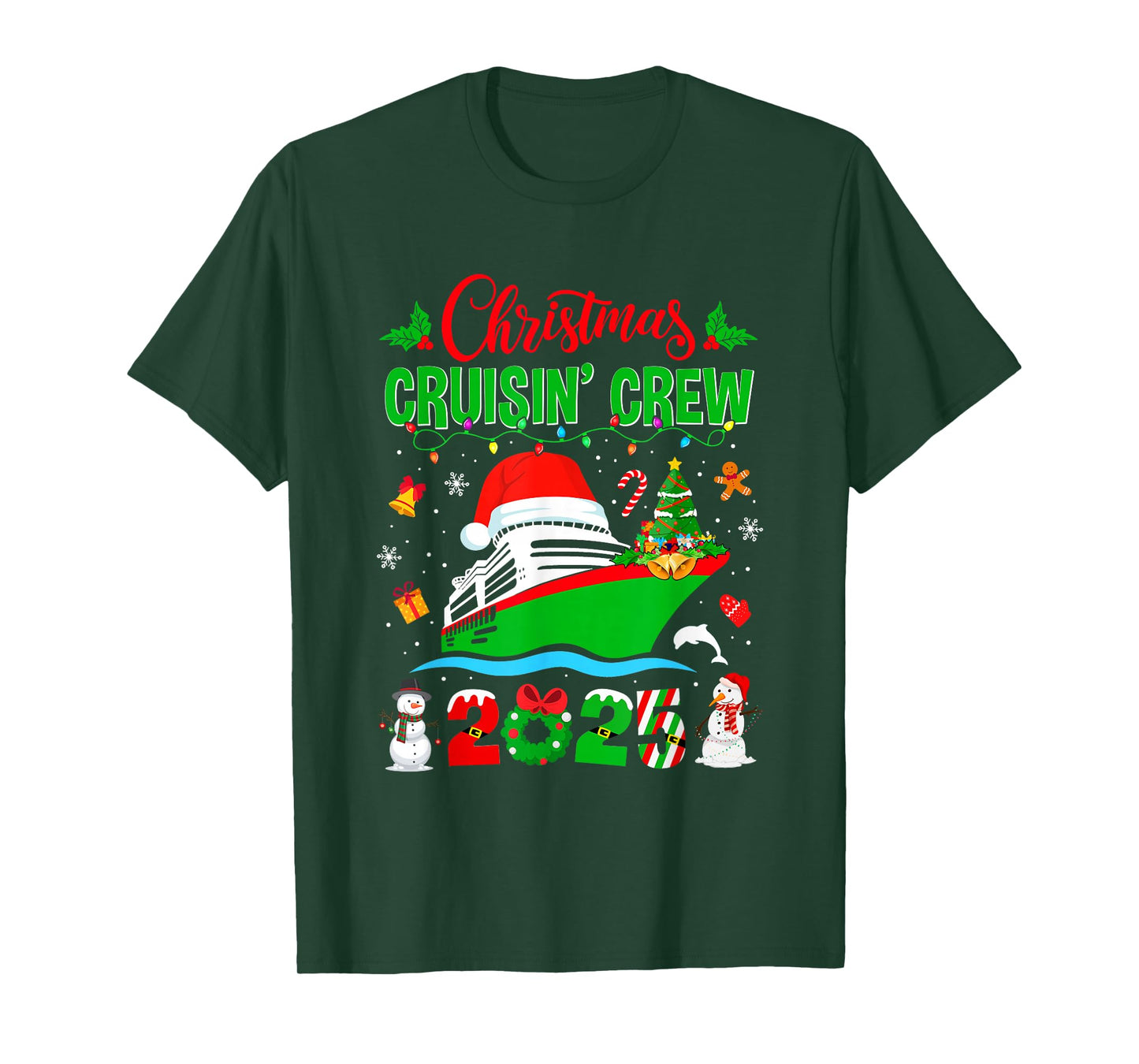 Merry Cruisemas Cruise 2025 Funny Christmas Cruisin Crew T-Shirt