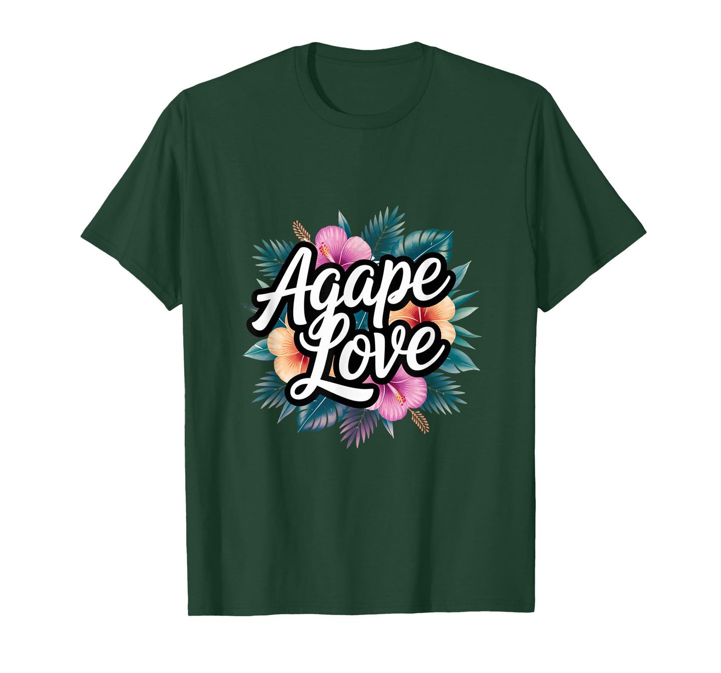 Agape Love Watercolor Floral Flower Inspirational Christian T-Shirt