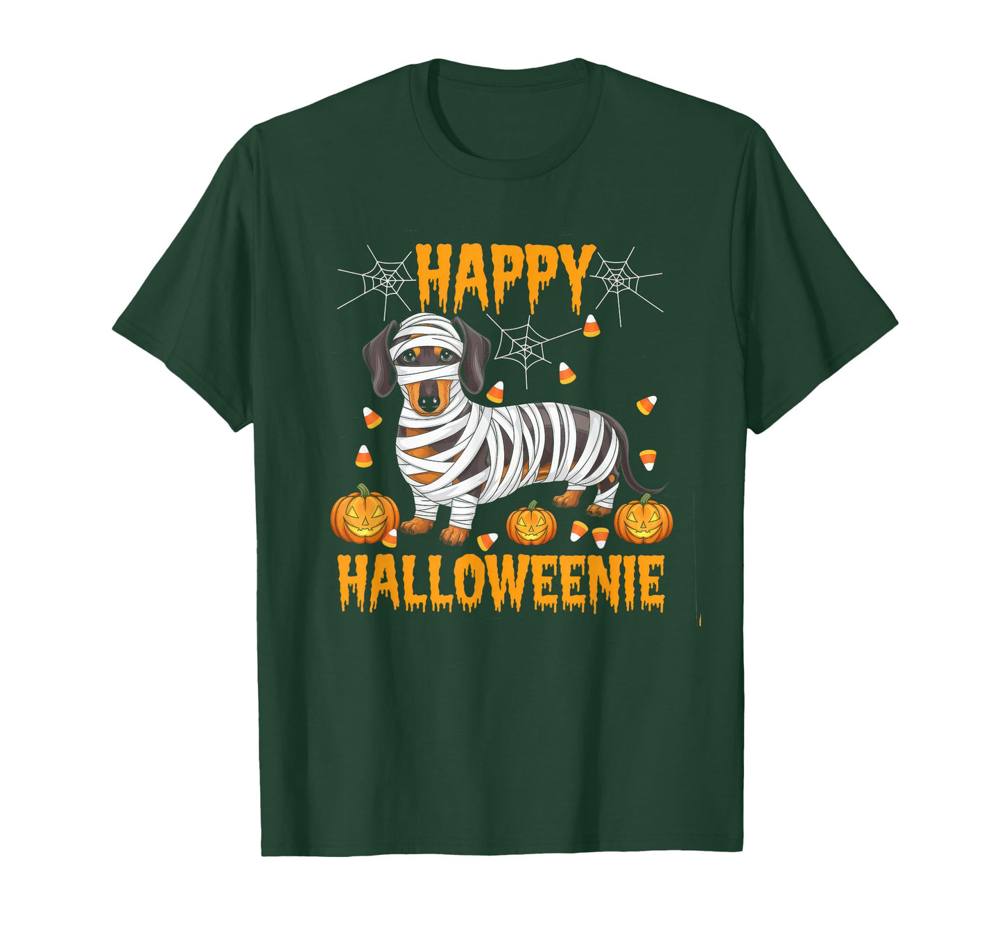 Happy Halloweenie Tshirt Women Men Wiener Monster Party T-Shirt