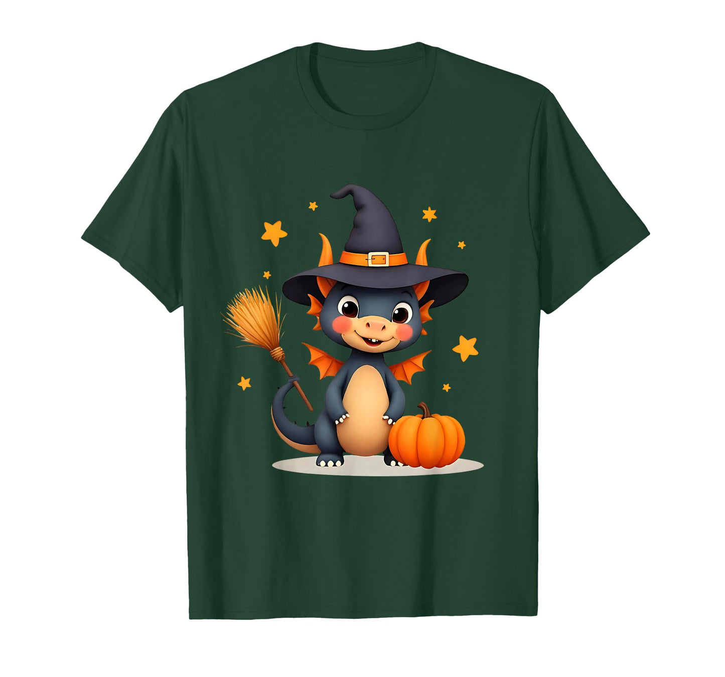 Cute Dragon Witch Pumpkins Halloween Matching Family Kids T-Shirt