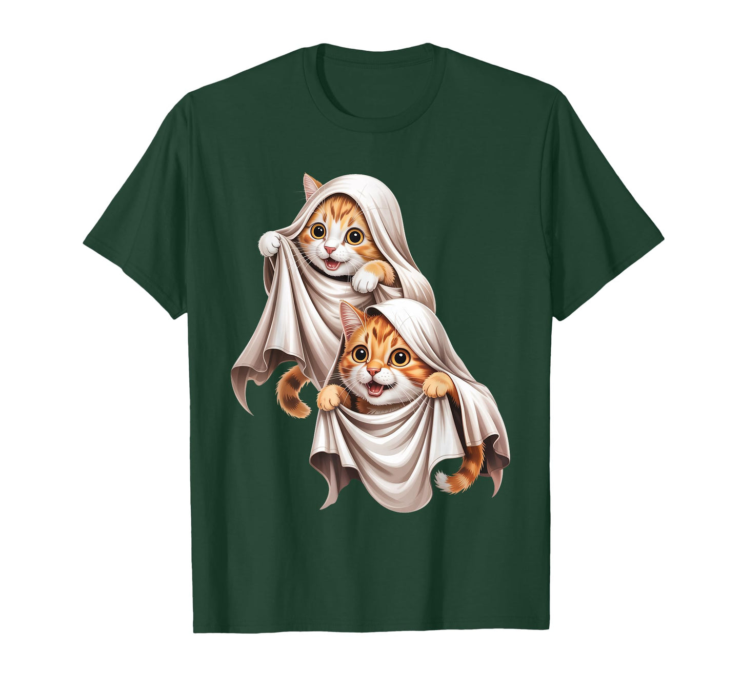 Ghost Cat Meme Funny Halloween Costume for Men Women Kids T-Shirt