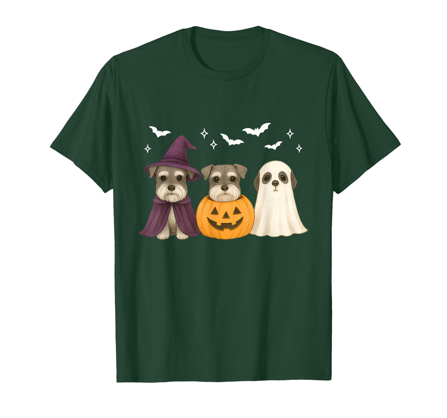 Witch Schnauzer Halloween Schnauzer Dog Mom Dog Lover T-Shirt