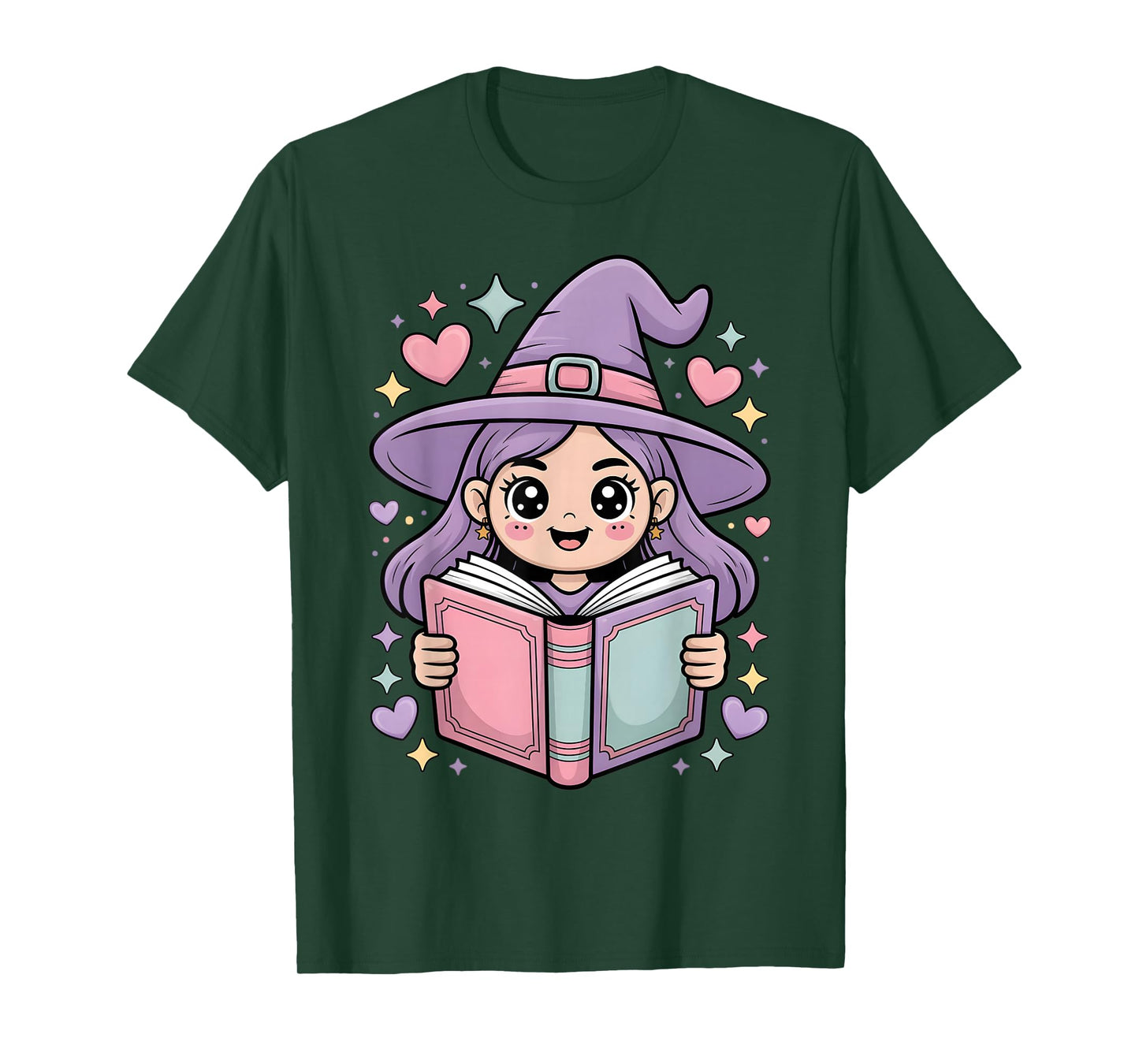 Cute Reading Witch Book Lover Teacher Librarian Bookworm T-Shirt