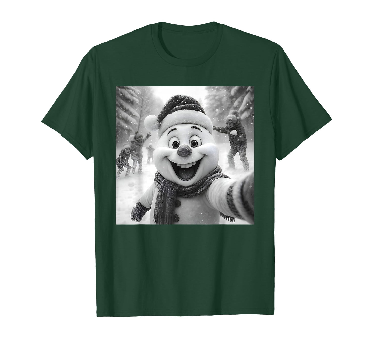 Snowman Taking A Selfie Funny Christmas Xmas Pajamas Holiday T-Shirt