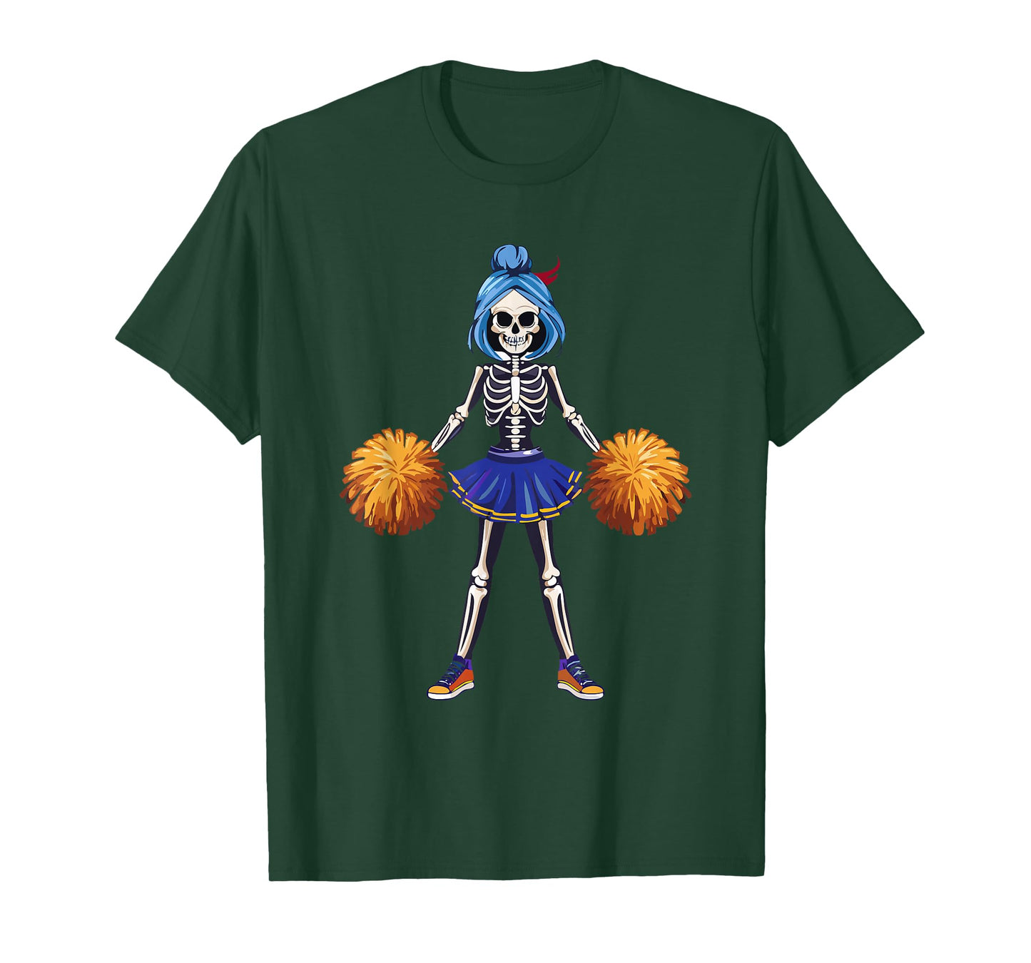 Funny Scary Goth Girl Halloween Cheerleader Costume T-Shirt