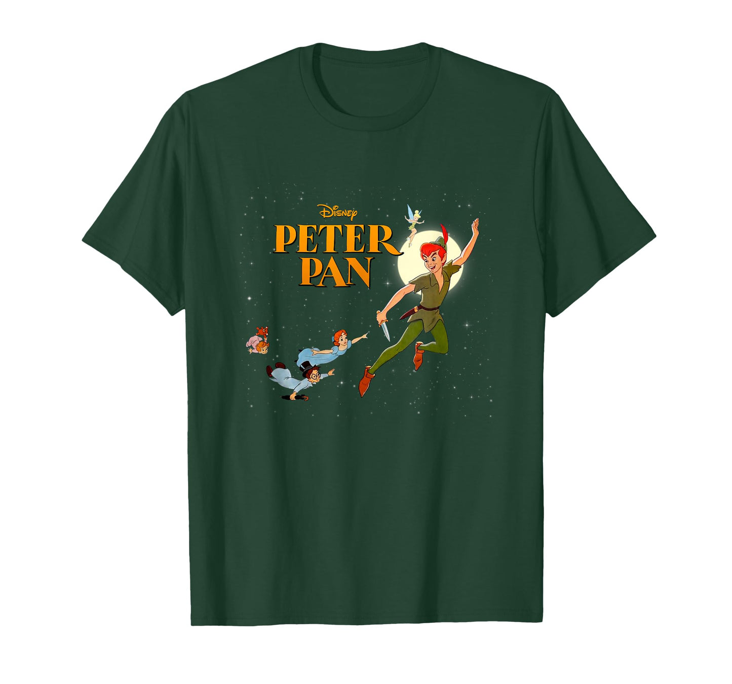 Disney Peter Pan Vintage Retro Group Shot Big Chest Poster T-Shirt