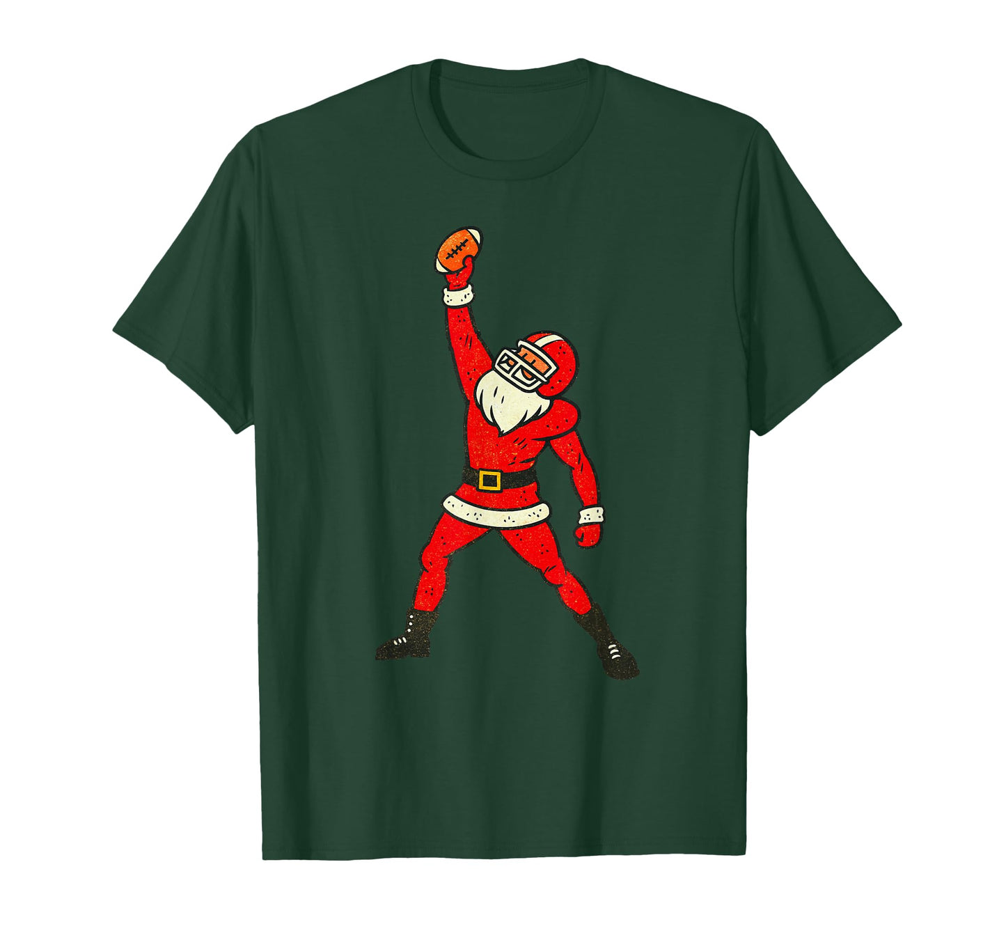 Santa Claus Playing American Football Xmas Holiday Christmas T-Shirt
