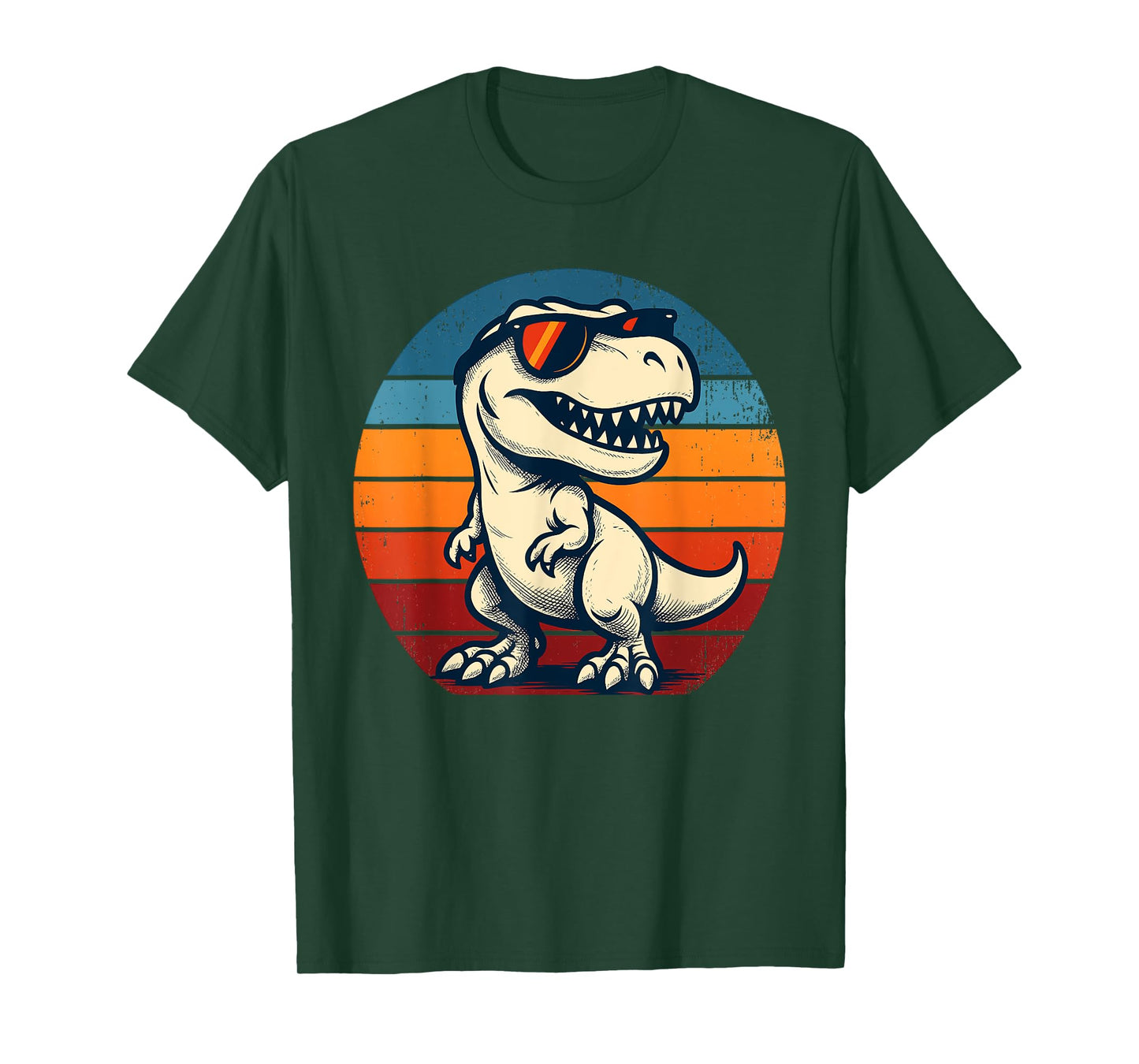 Retro Vintage Sunset Dinosaur T-Rex Lovers Funny Sunglasses T-Shirt