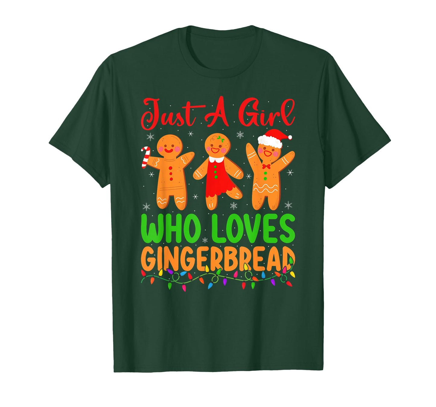 Just A Girl Who Loves Gingerbread Christmas Girls Women T-Shirt