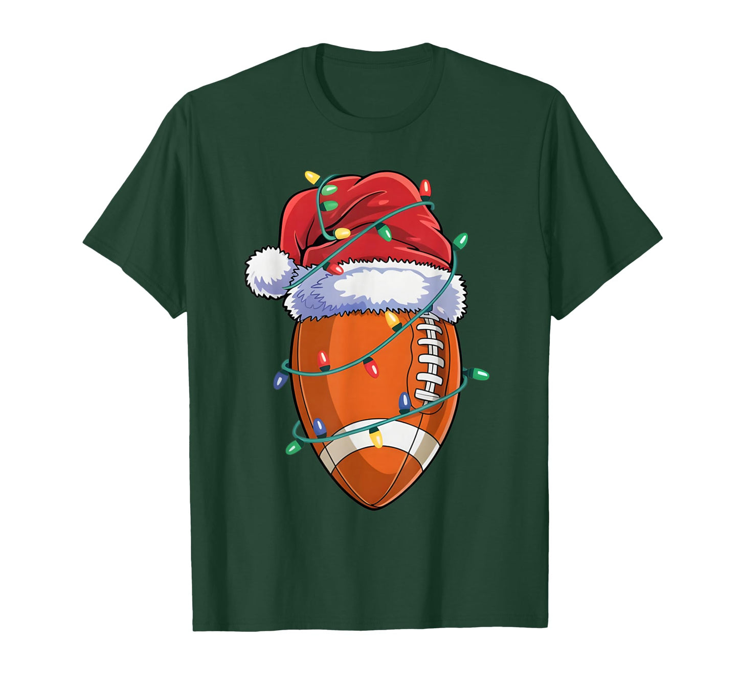 Santa Sports Design for Men Boys Christmas Football Player T-Shirt