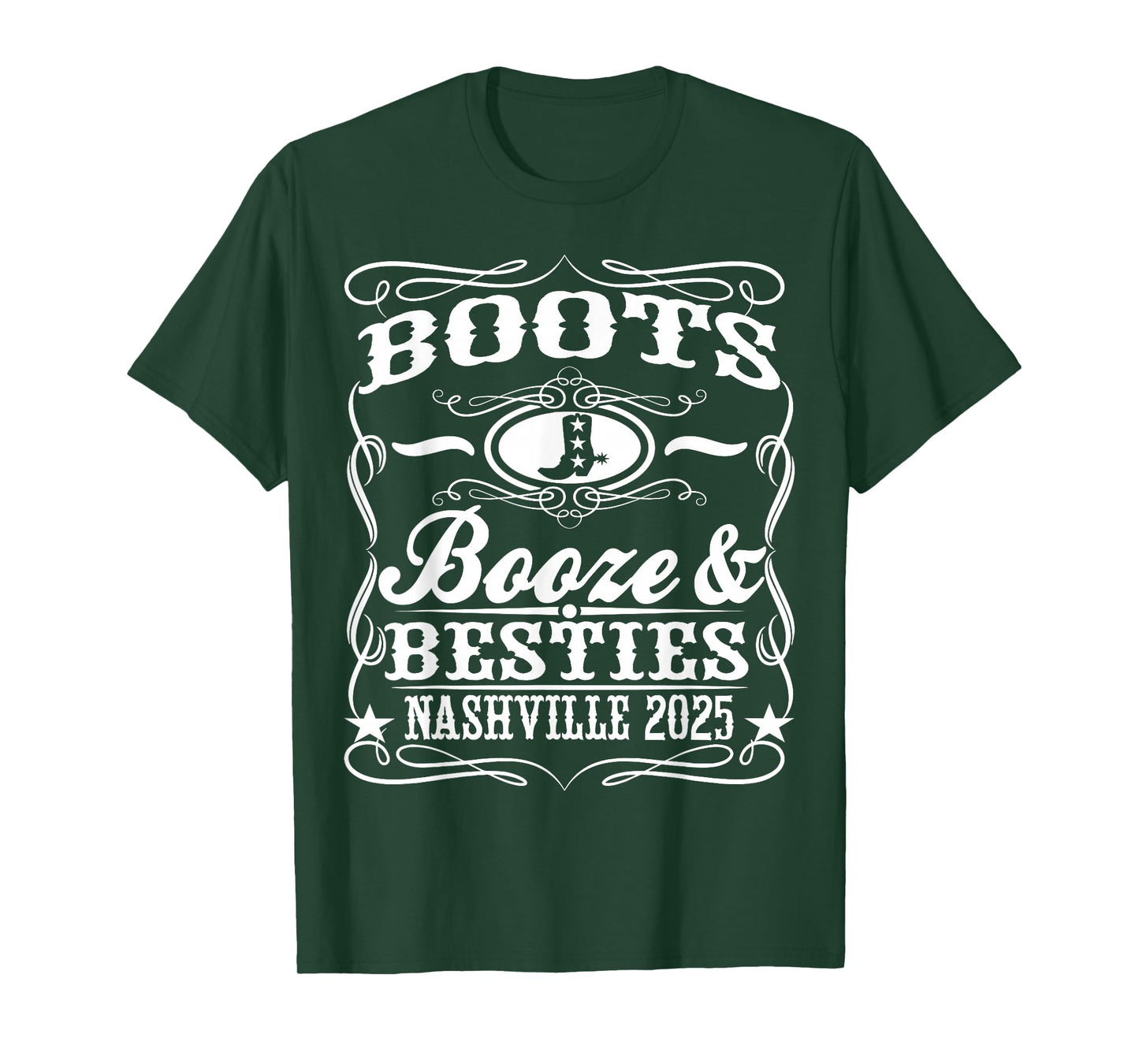 Boots Booze Besties Nashville 2025 Whiskey Theme T-Shirt