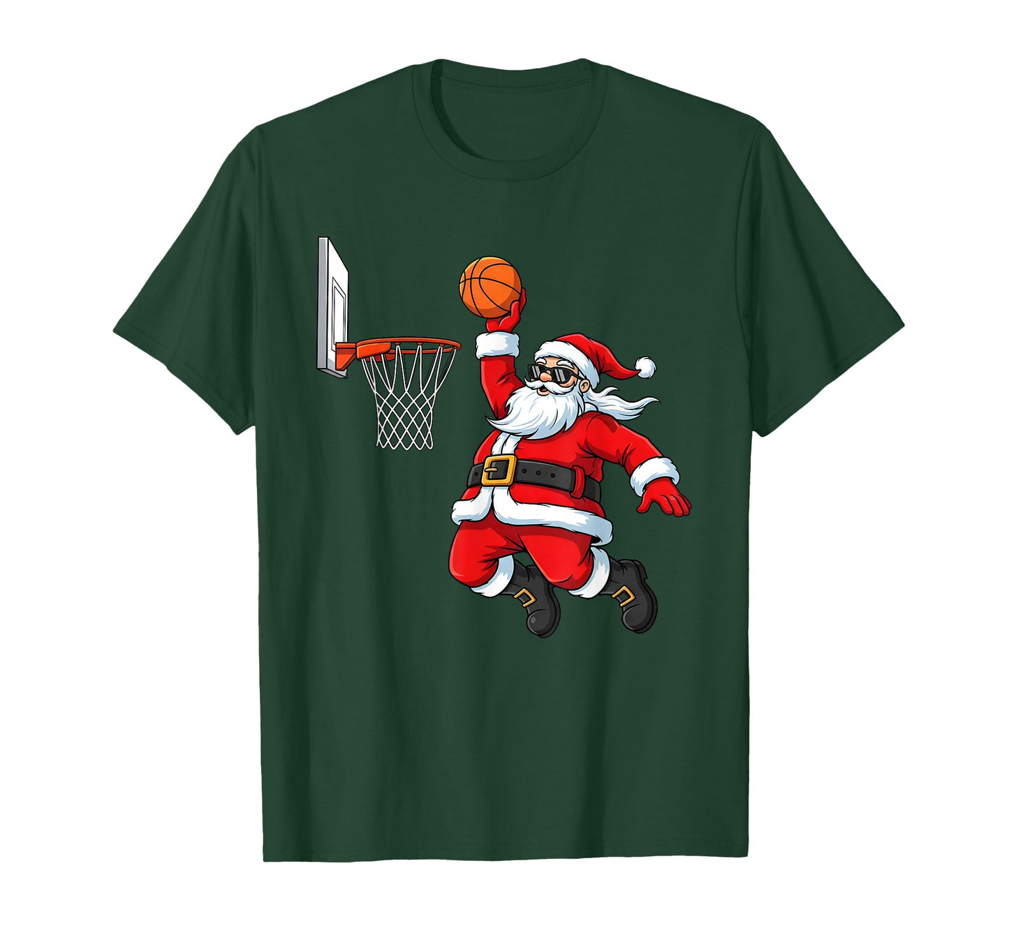 Christmas Santa Basketball Slam Dunk Basketball Men Boys T-Shirt