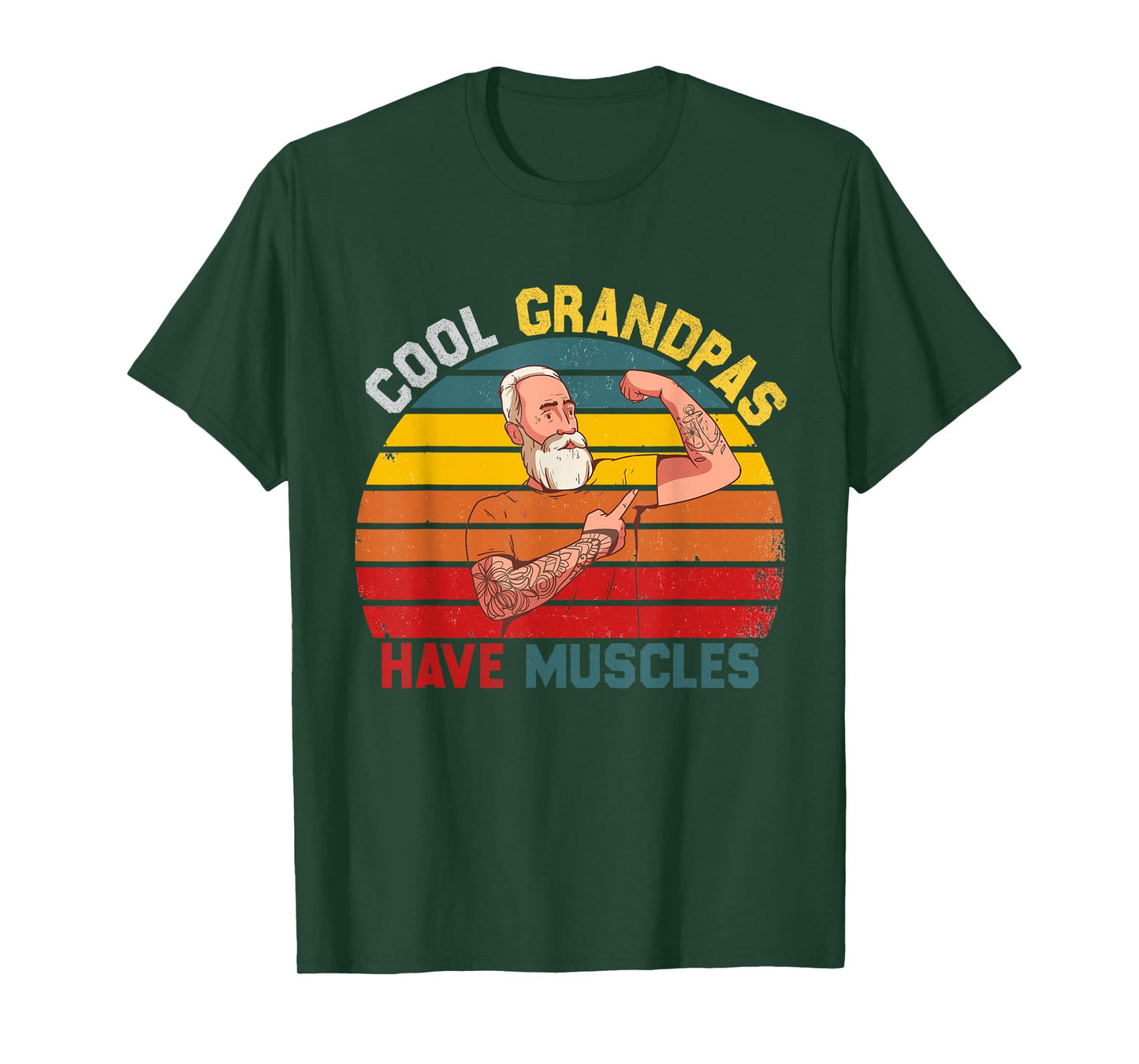 Cool Grandpas Have Muscles Funny Workout Fitness T-Shirt