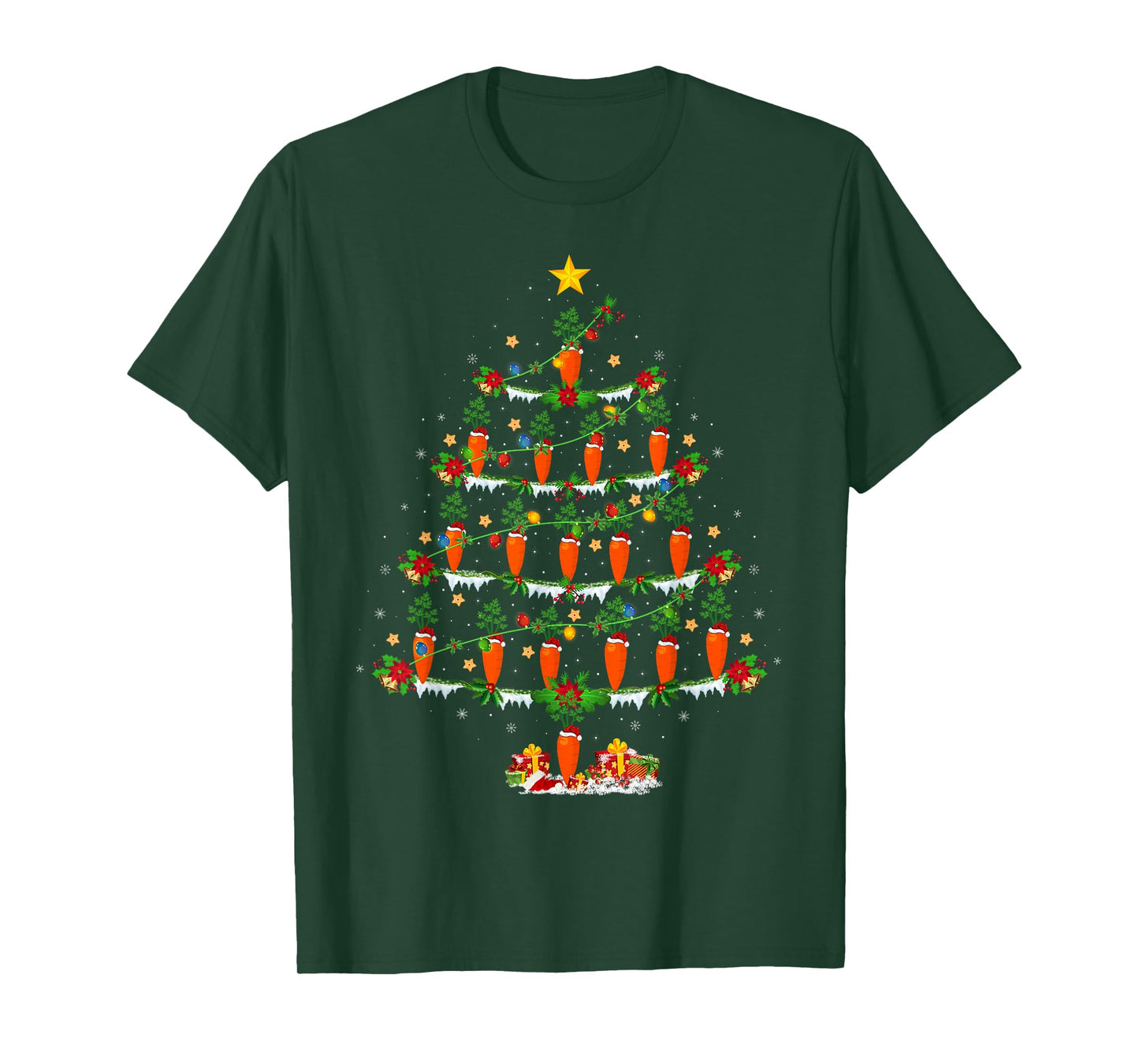 Carrots Christmas Tree Lights Funny Vegetable Carrot Xmas T-Shirt