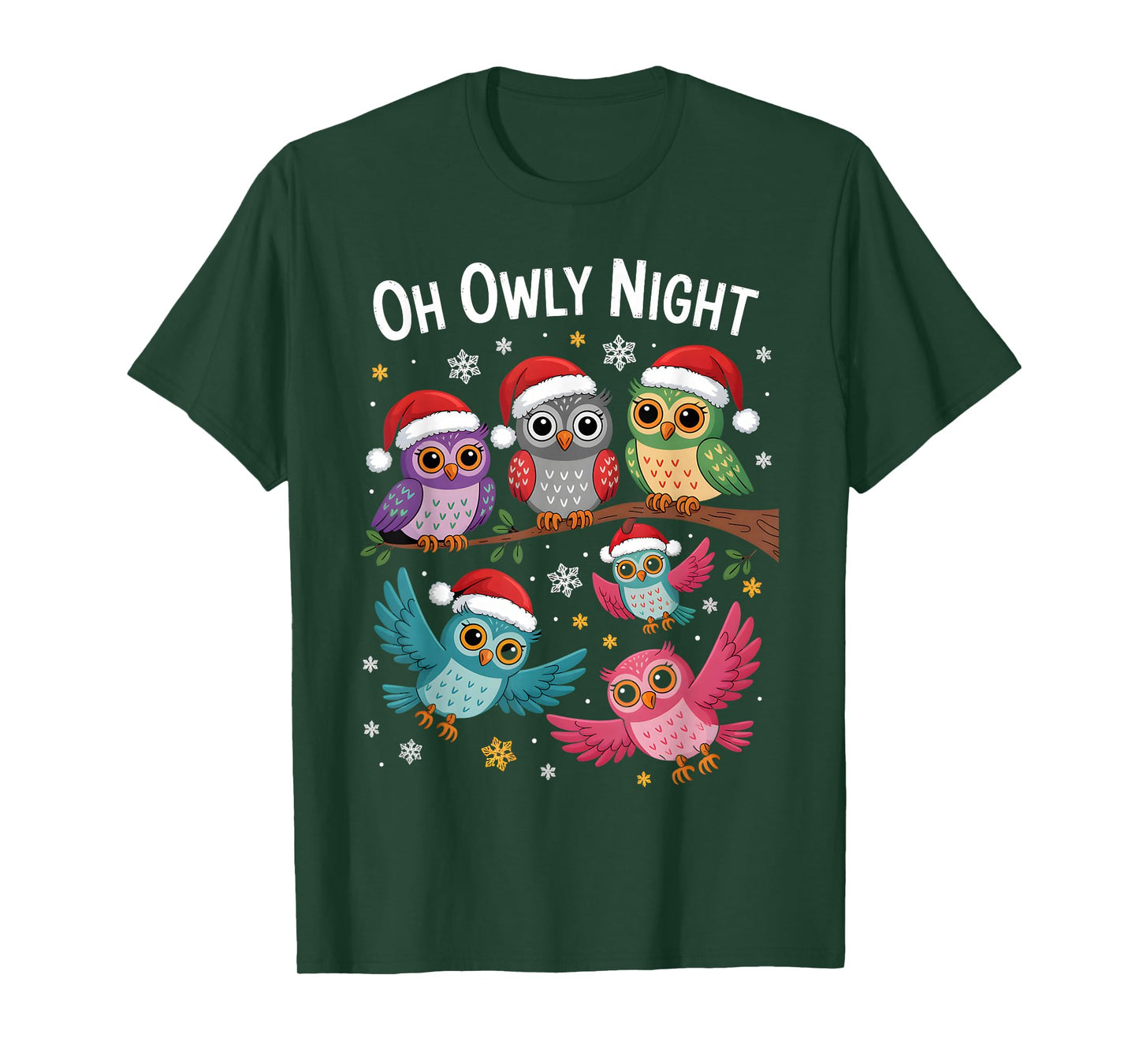 Funny Father Christmas Xmas Owls Joke Party Costume T-Shirt