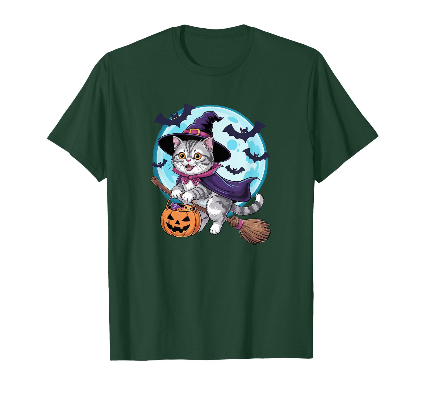 Halloween Witch Exotic Shorthair Moon T-Shirt
