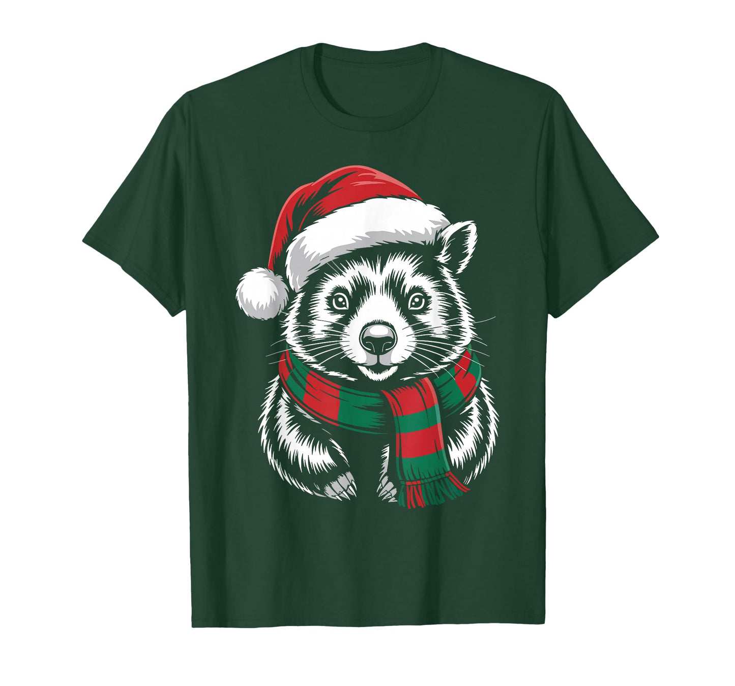Wombat Xmas Santa Hat Scarf Christmas Costume T-Shirt