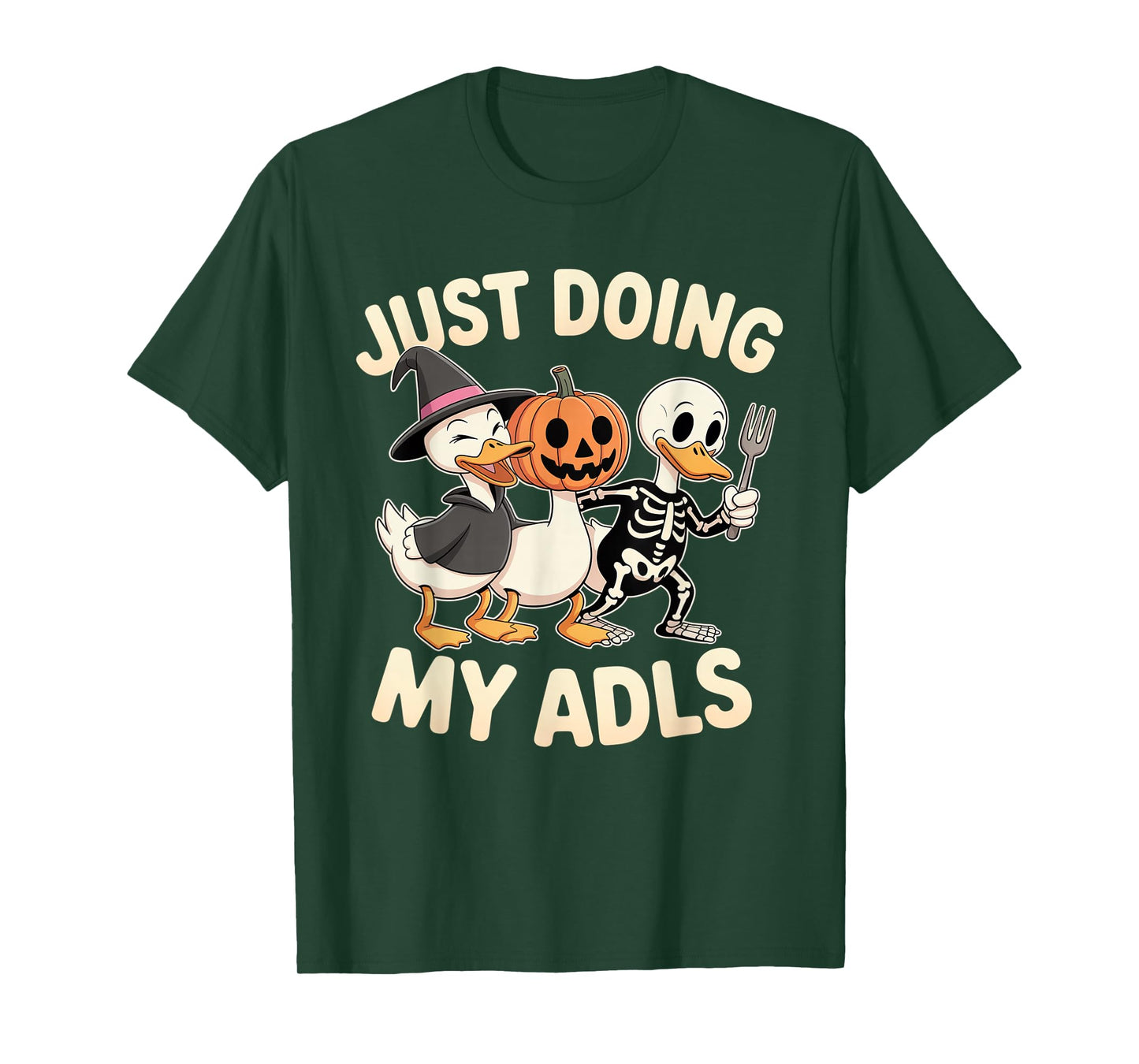 Cute Funny Silly Gooses Pumpkin Just Doing My ADLS Halloween T-Shirt