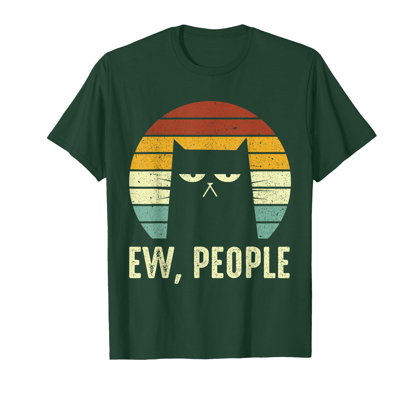 Ew People Retro Funny Black Cats Funny Meowy T-Shirt