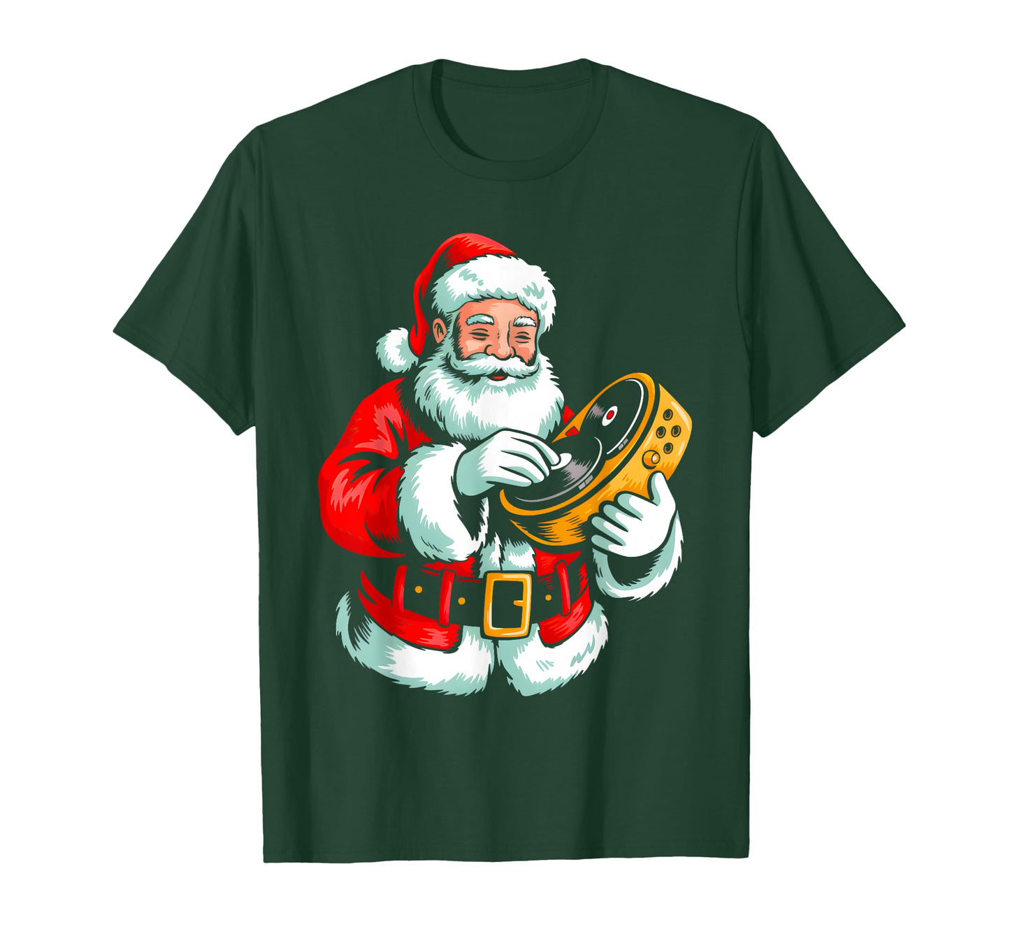 Santa Playing Dj Xmas Vibes Funny Christmas Pajama Men Women T-Shirt