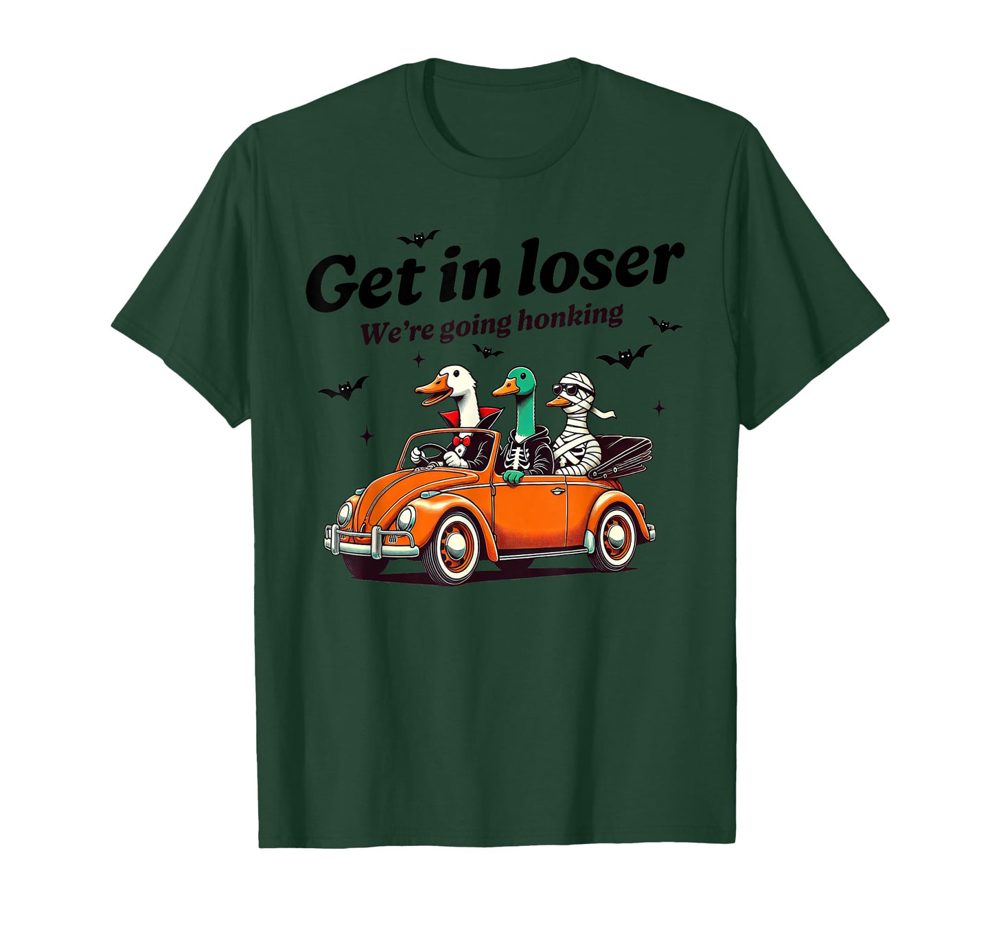 Spooky Goose Halloween Get In Loser Were Going Honking Geese T-Shirt