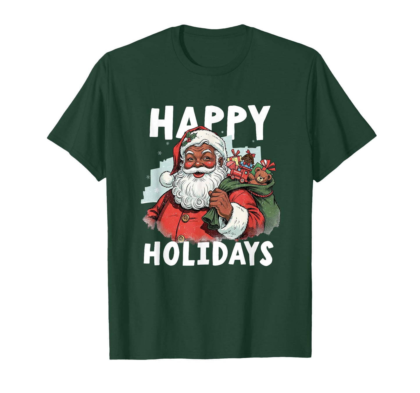 Happy Santa African American Christmas Holidays Black Pride T-Shirt