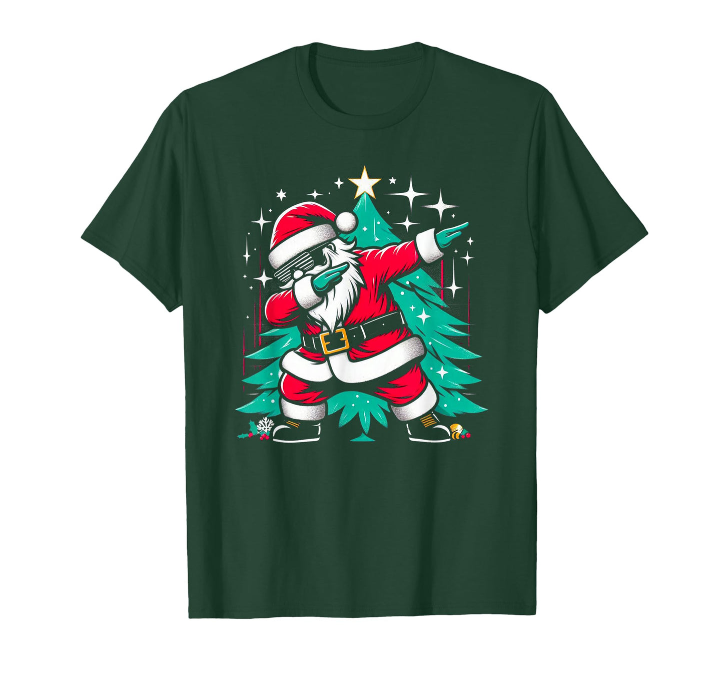 Dabbing Santa Claus Christmas Tree Funny Xmas Dab Boys Kids T-Shirt