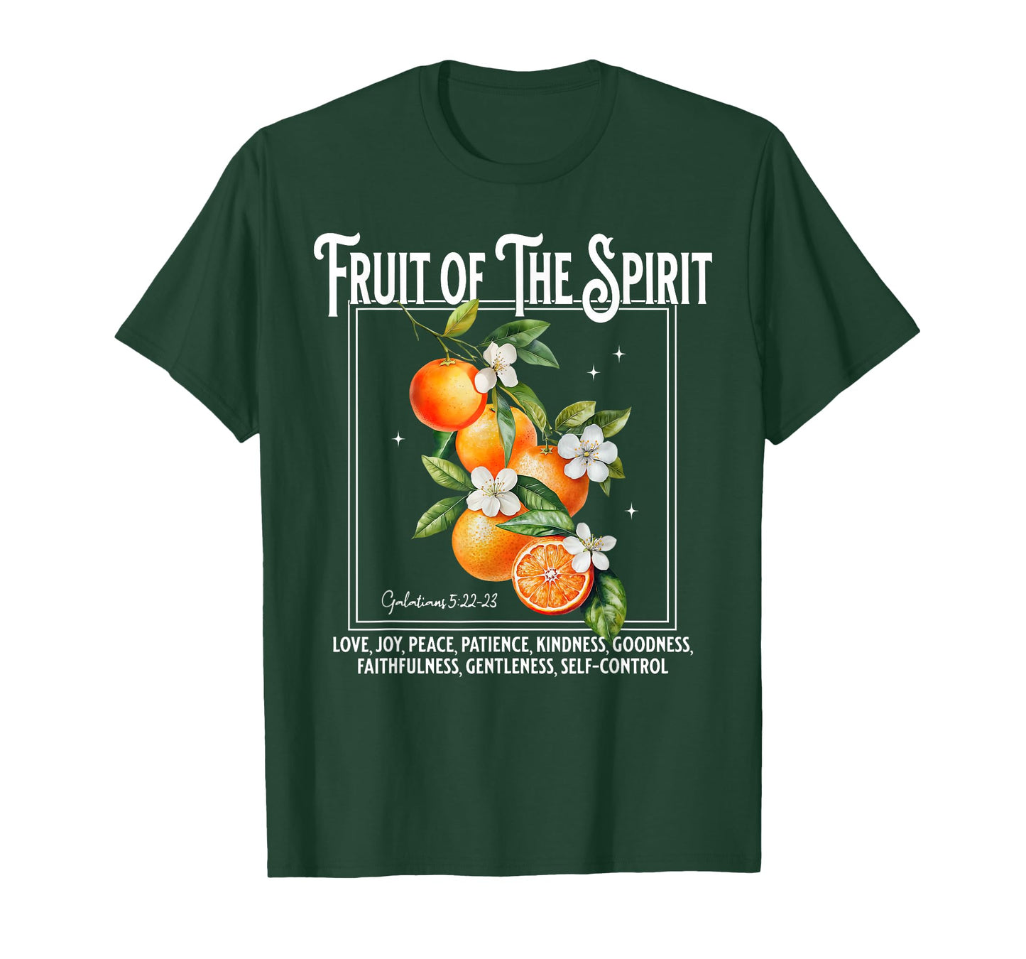 Christian Fruit Of The Spirit Vintage Fruit Orange Flower T-Shirt