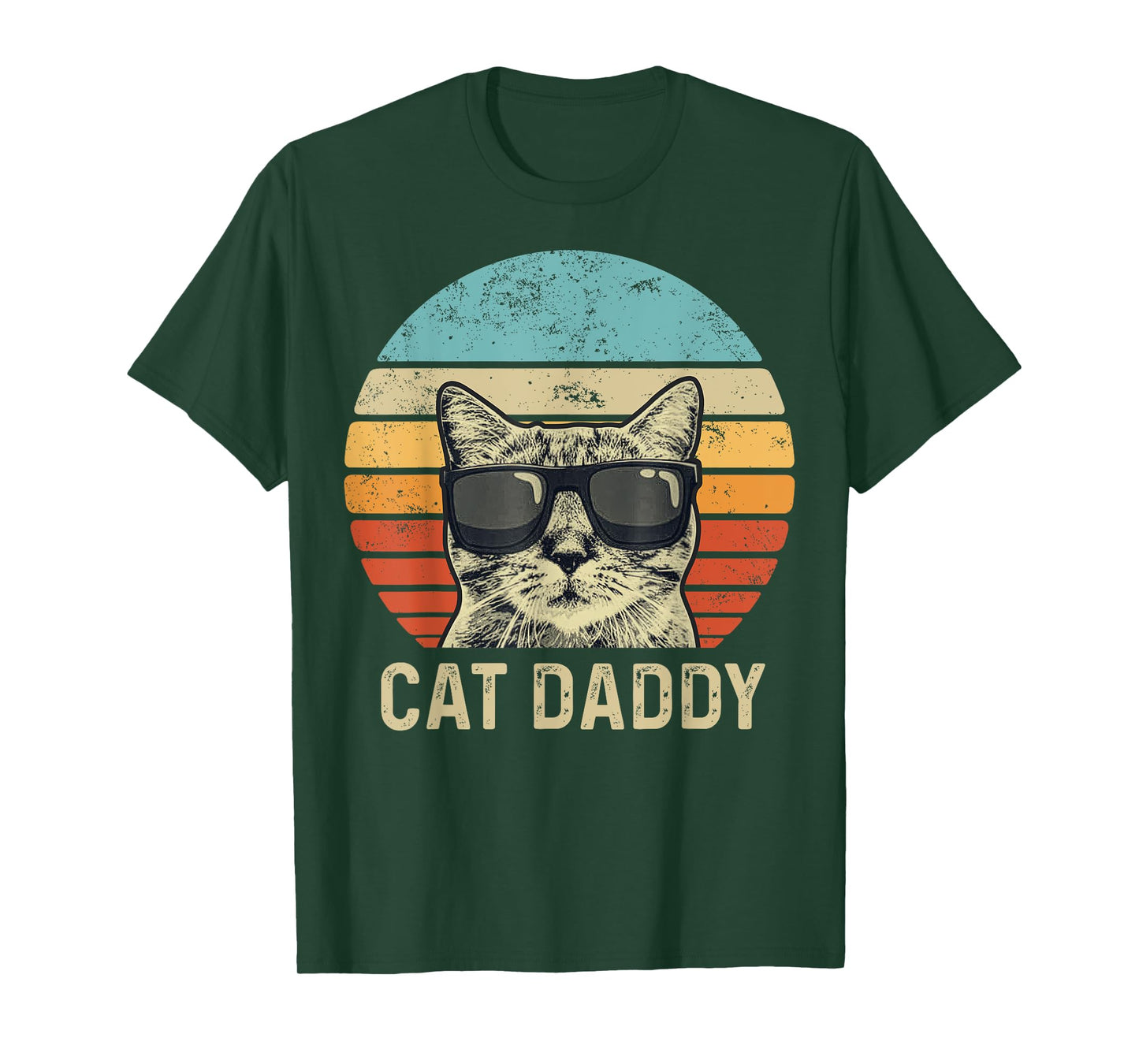 Cat Daddy Retro Cat Sunglasses Cool Cat Dad Gift Fathers Day T-Shirt for Men Women Girls Kids