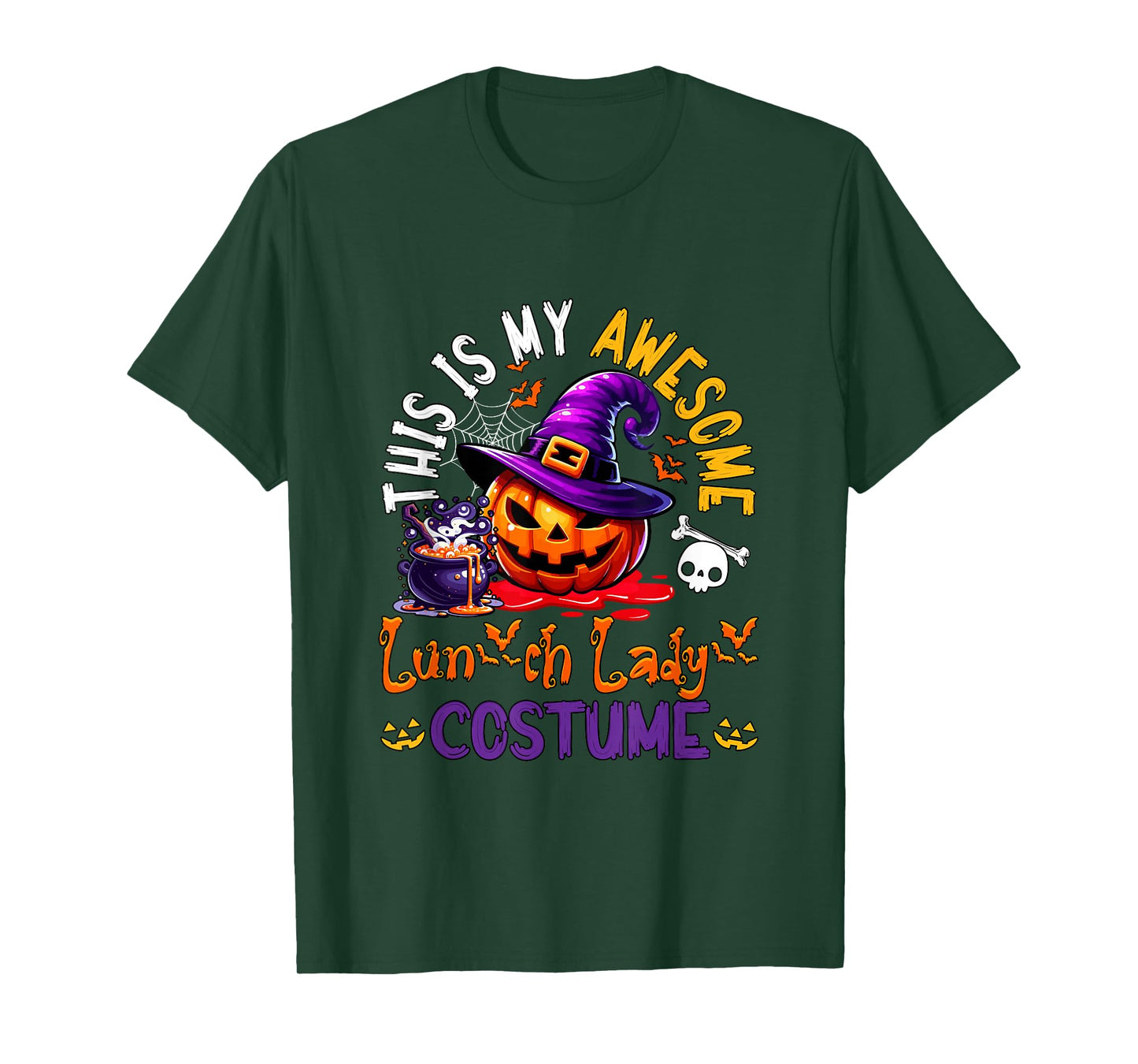 My Awesome Lunch Lady Costume Witch Carved Pumpkin Proud Job T-Shirt