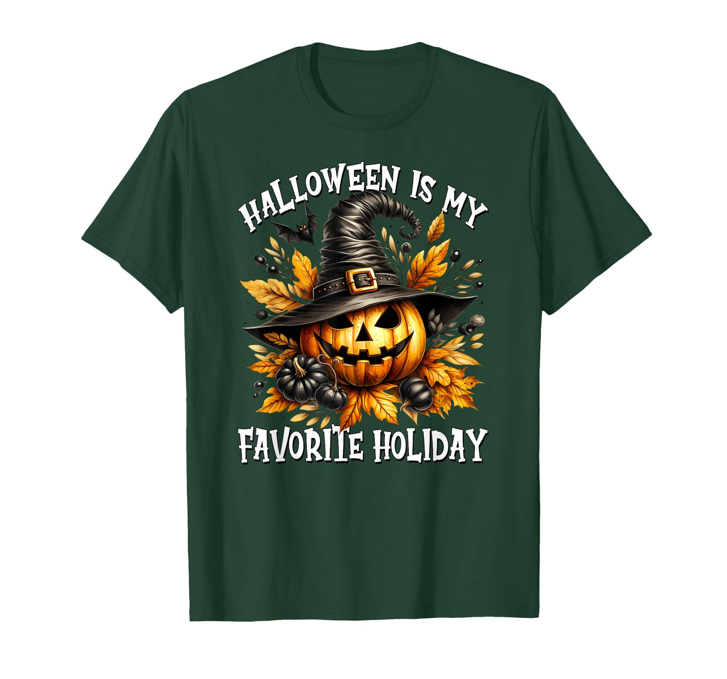 Jack O Lantern in Witch Hat Halloween is My Favorite Holiday T-Shirt