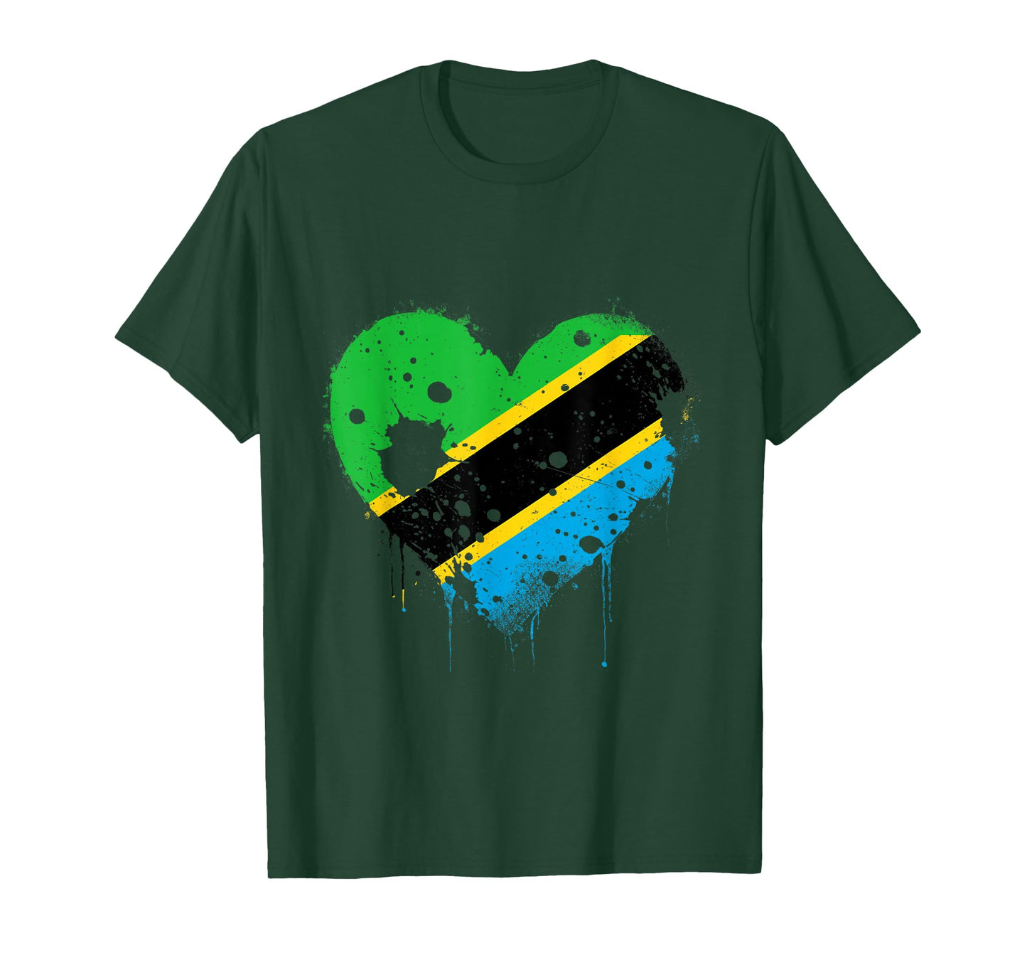 Tanzania Vintage Tanzanian Pride Heart Tanzanian Flag T-Shirt