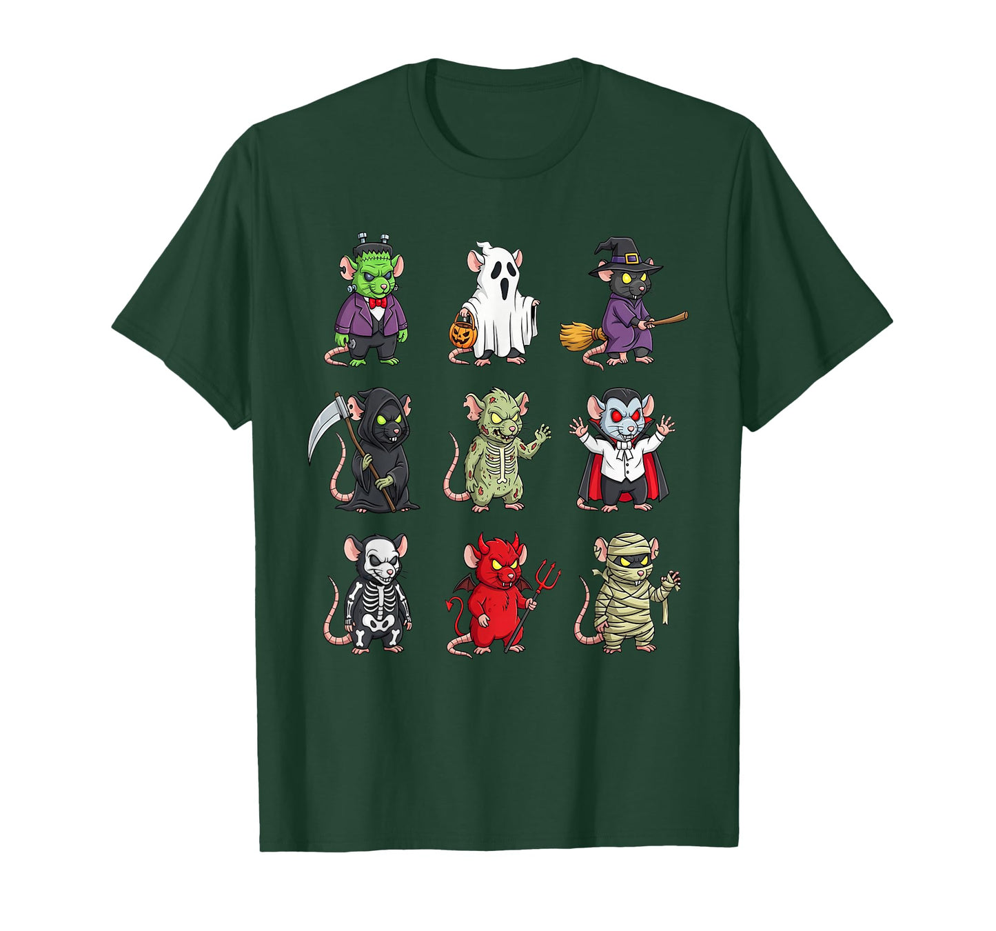 Funny Rat Ghost Witch Zombie Halloween Costume Boys Girls T-Shirt