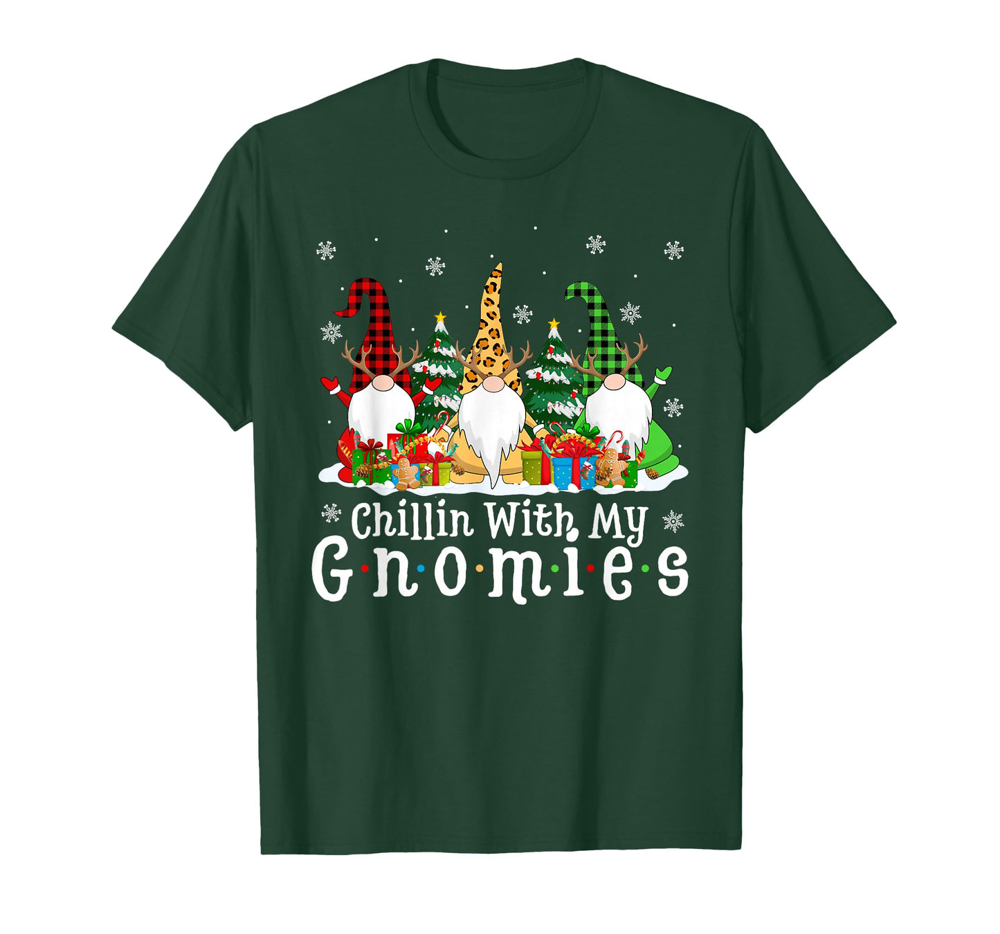 Chillin with My Gnomies Funny Christmas Gnome Family Xmas T-Shirt