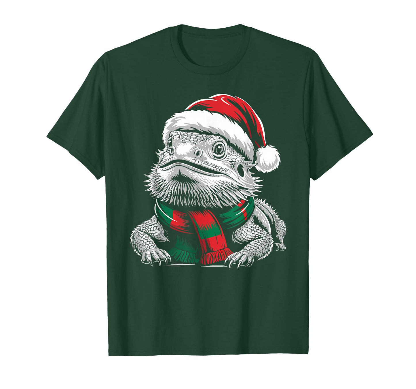 Bearded Dragon Xmas Santa Hat Scarf Christmas Costume T-Shirt