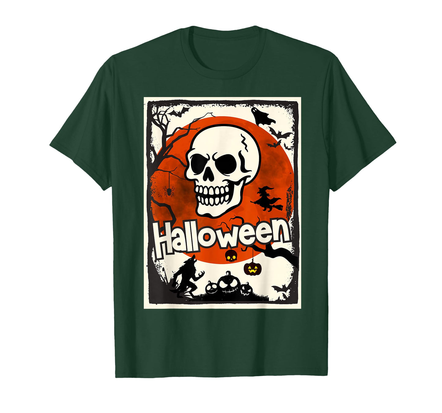 Halloween Skull Retro Vintage T-Shirt